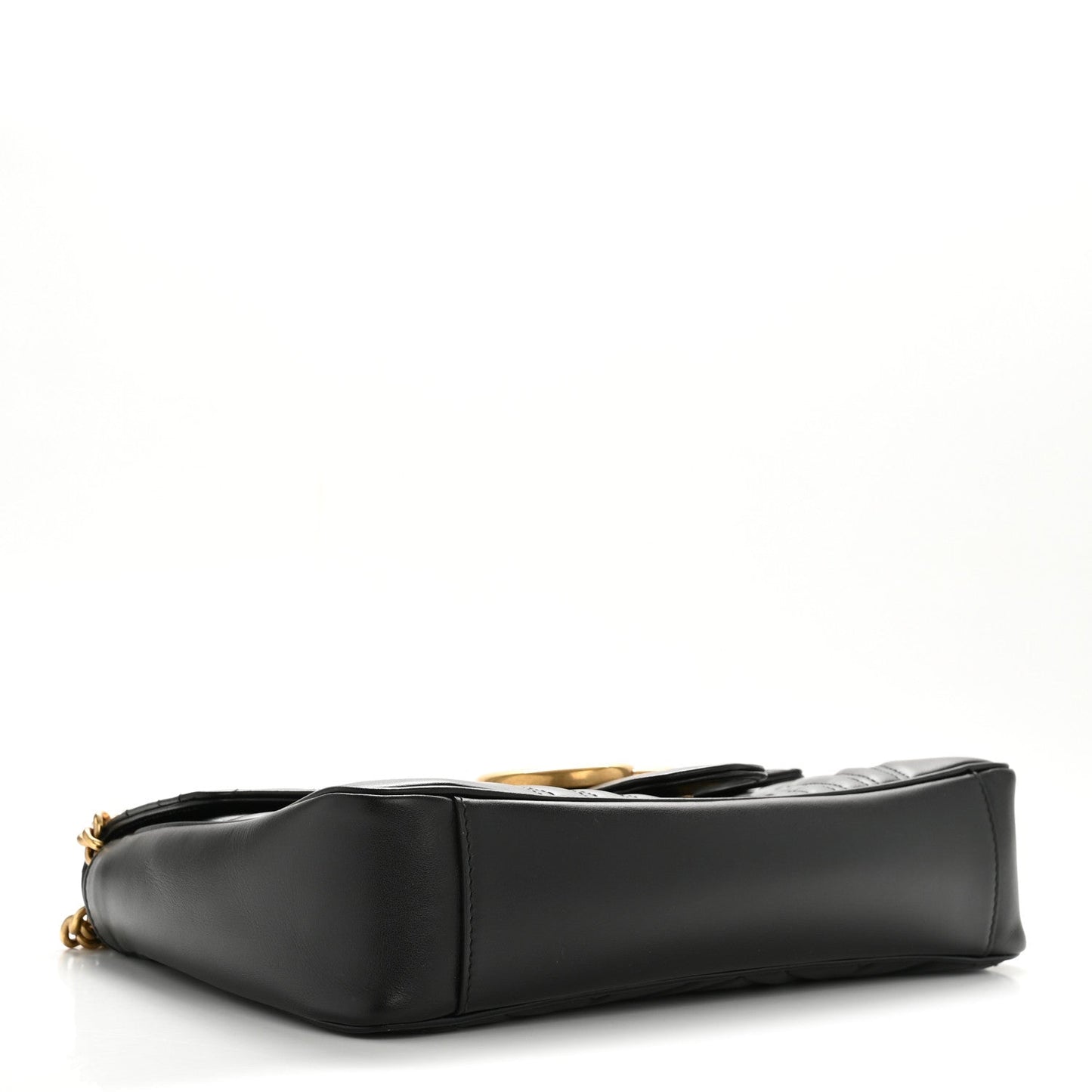 Calfskin Matelasse Medium GG Marmont Shoulder Bag Black