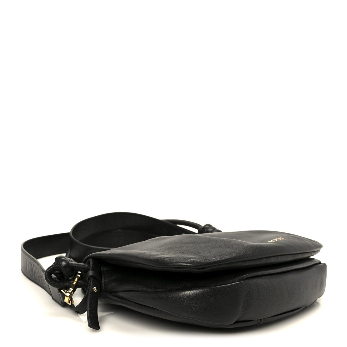 Shiny Nappa Calfskin Paseo Satchel Black
