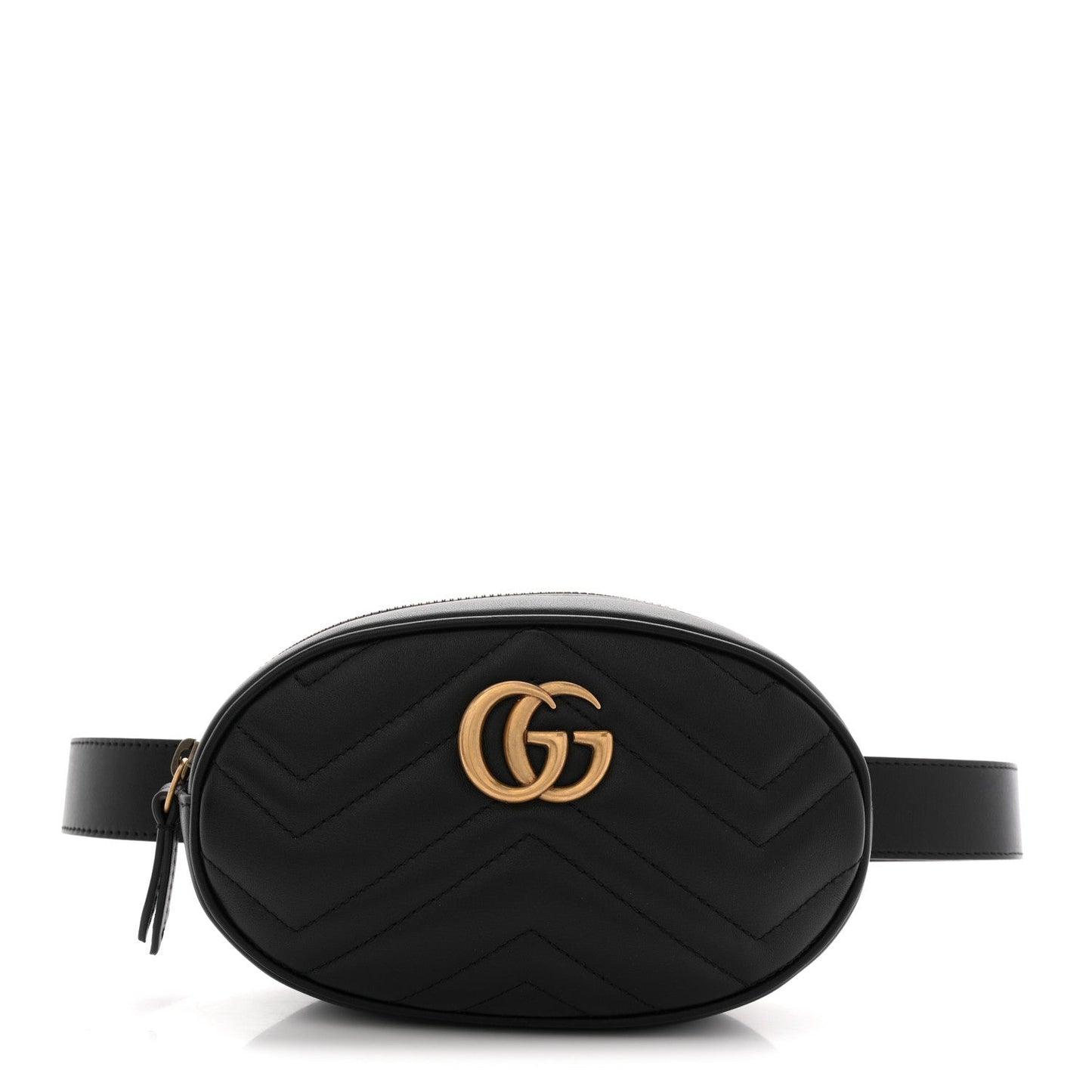 Calfskin Matelasse GG Marmont Belt Bag 75 30 Black