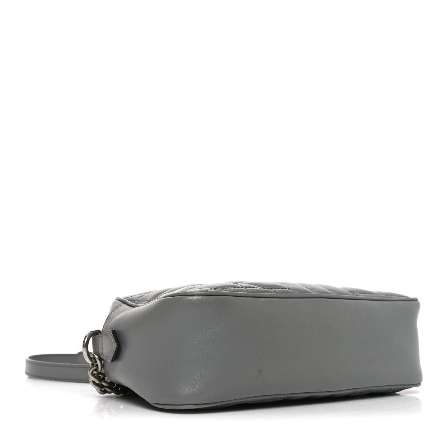 Calfskin Matelasse Aria Small GG Marmont Chain Shoulder Bag Deep Grey