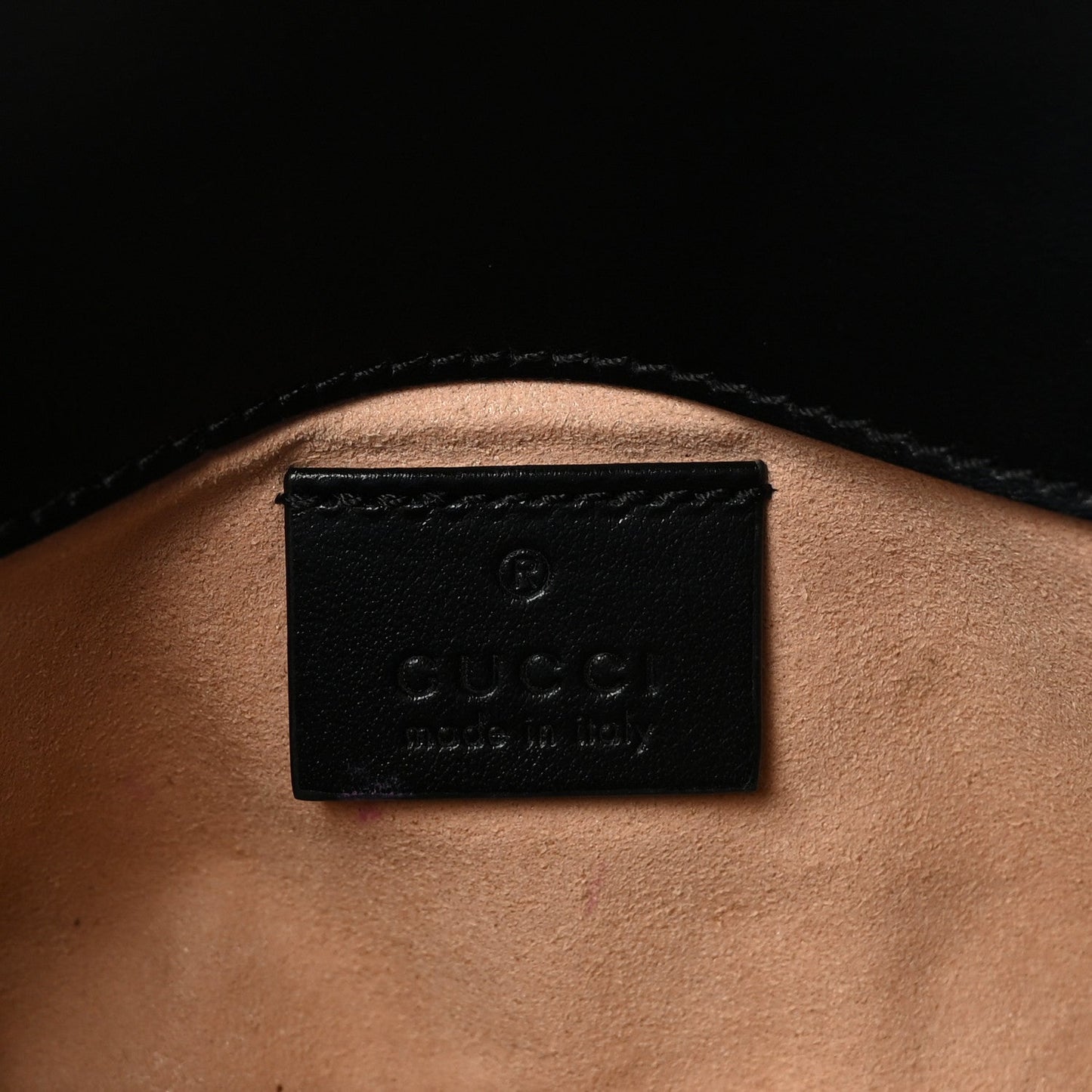 Calfskin Matelasse Super Mini GG Marmont Shoulder Bag Black