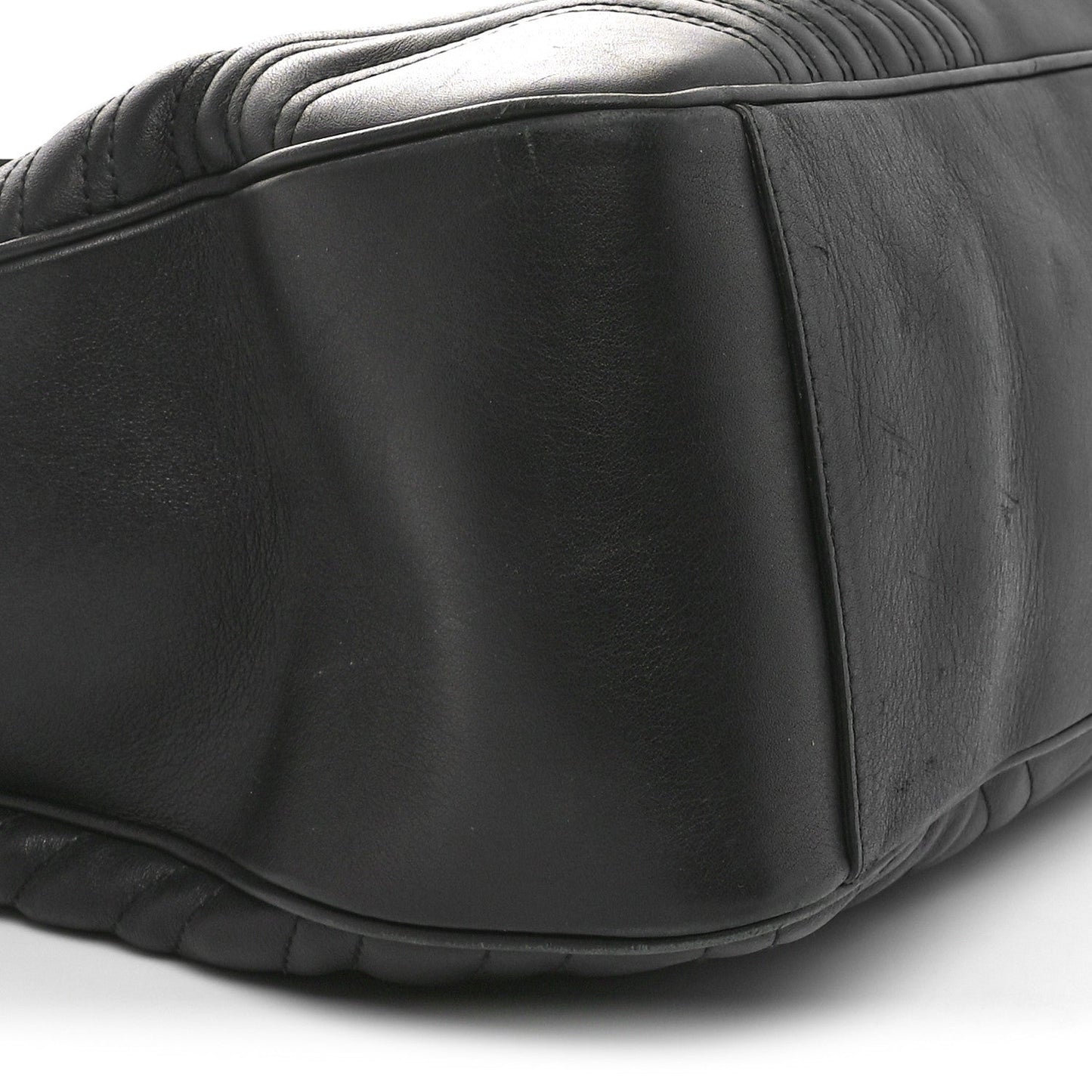 Calfskin Matelasse Maxi GG Marmont Top Handle Shoulder Bag Black