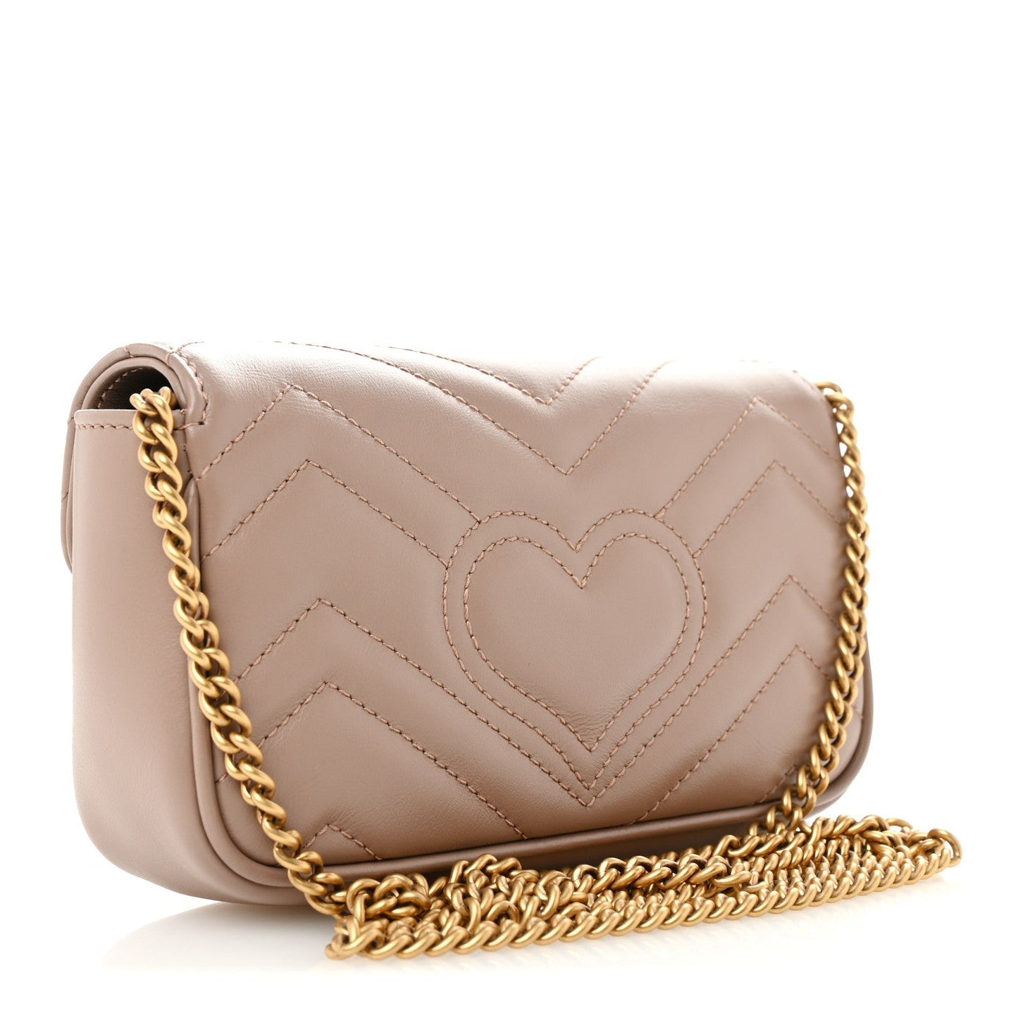 Calfskin Matelasse Super Mini GG Marmont Shoulder Bag Porcelain Rose