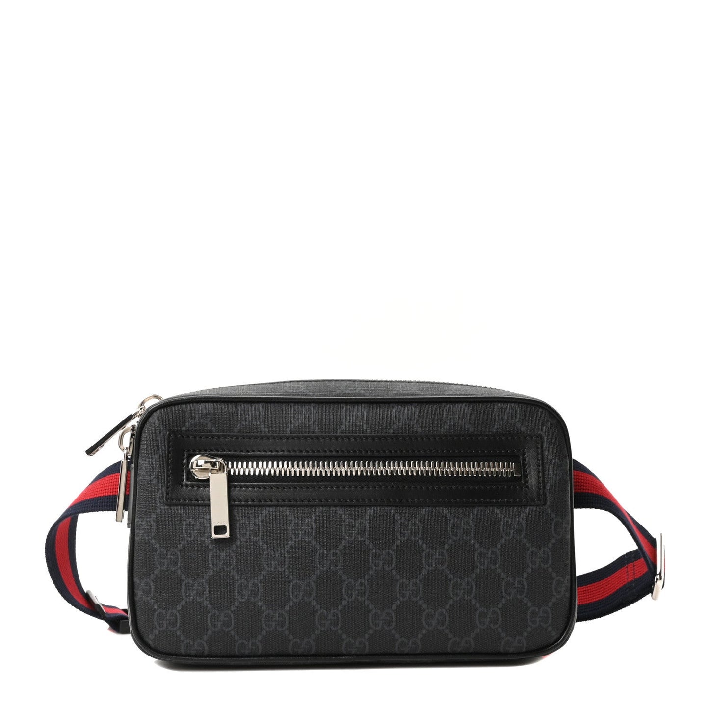 Soft GG Supreme Monogram Web Belt Bag Black Grey