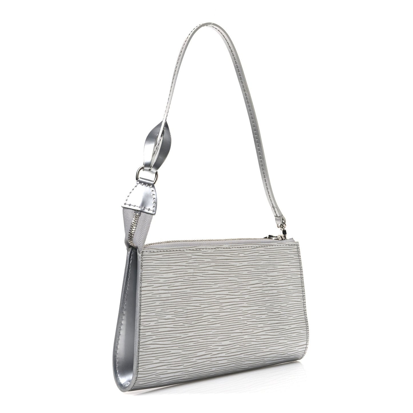 Epi Pochette Accessories Metallic Silver