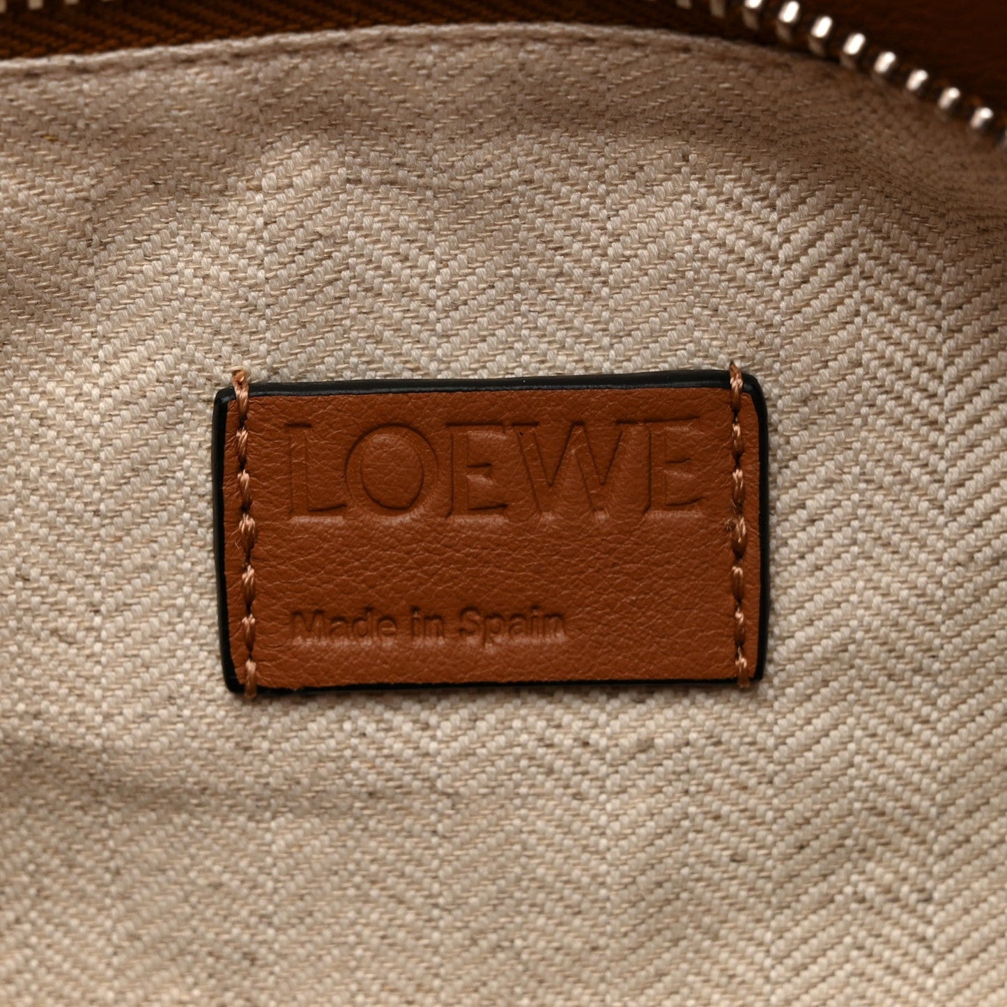 Calfskin Small Puzzle Edge Bag Tan