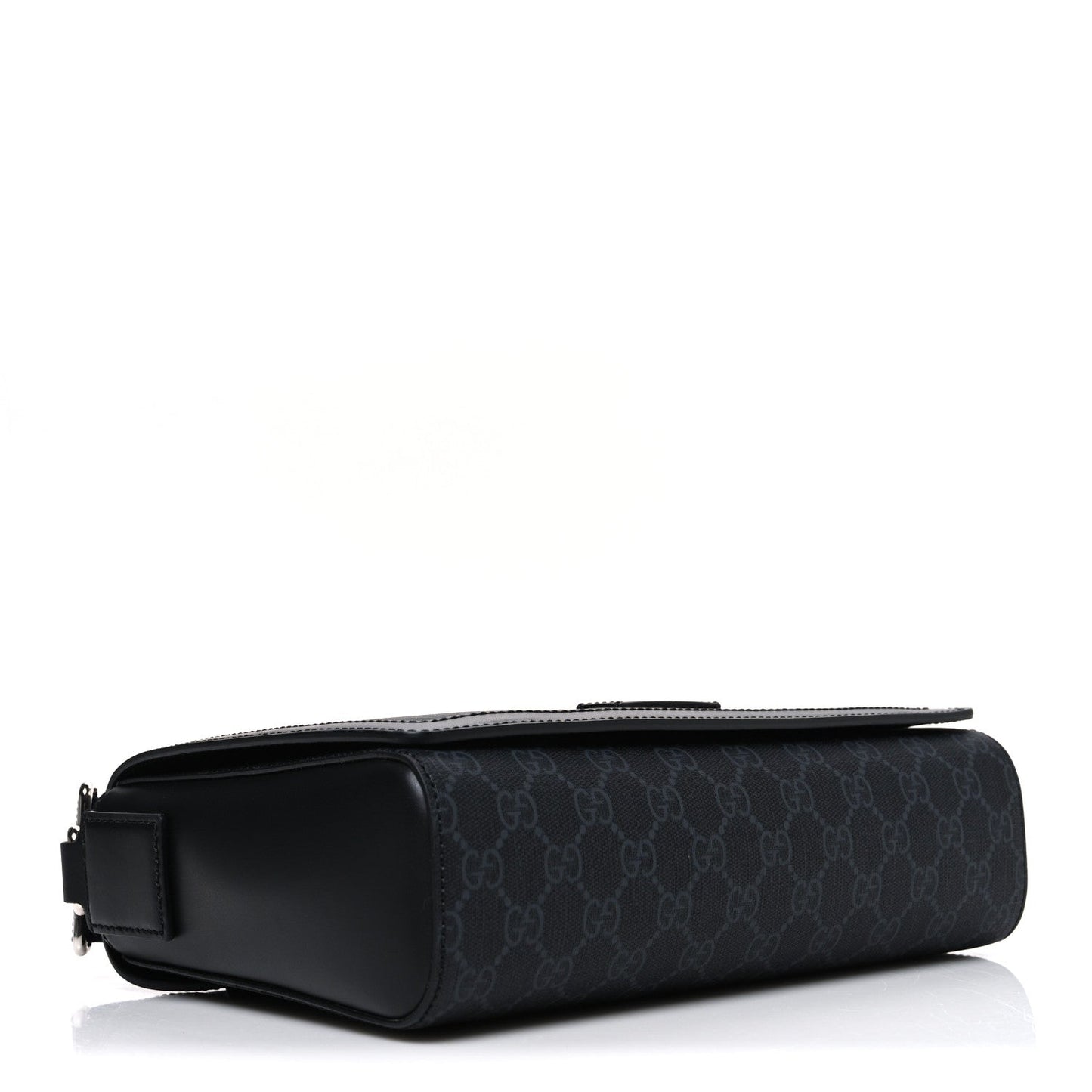 GG Supreme Monogram Appia Calfskin Web Crossbody Bag Black Grey