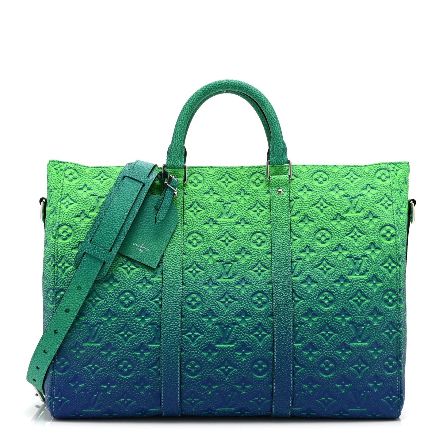 Taurillon Illusion Keepall Tote Bleu Vert