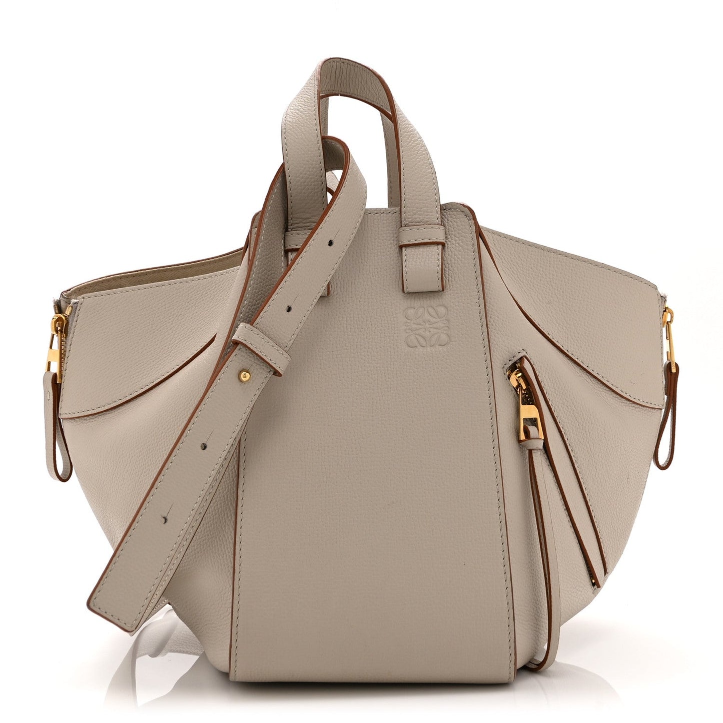 Grained Calfskin Small Hammock Shoulder Bag Light Ghost
