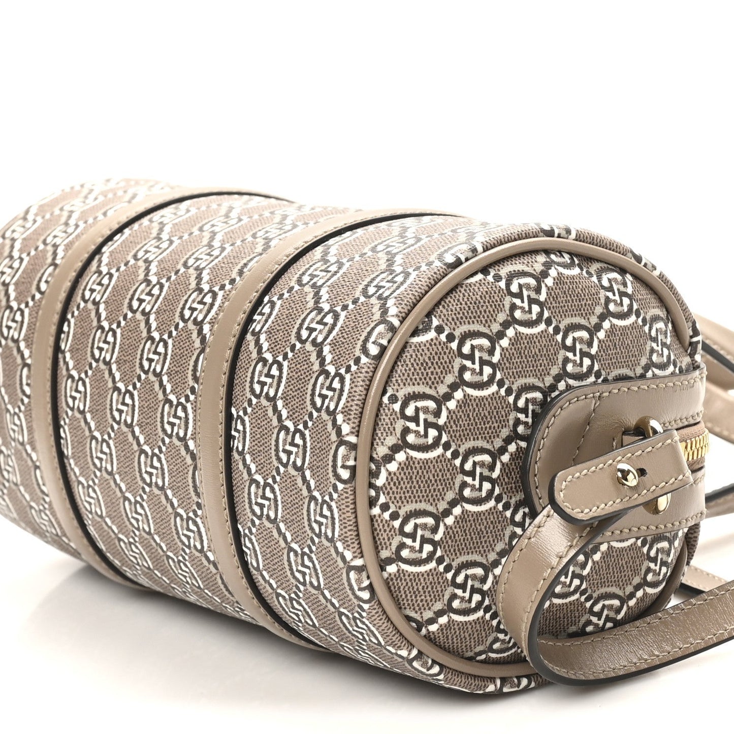 GG Shadow Monogram Ophidia Top Handle Bowler Bag Taupe