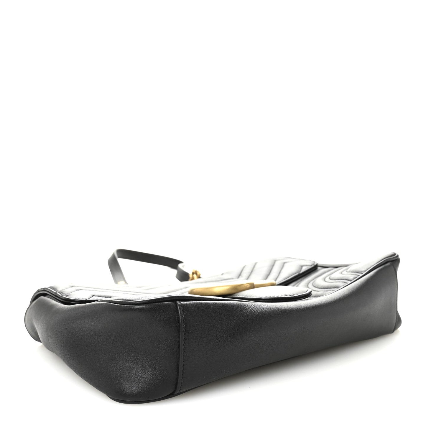 Calfskin Matelasse Medium GG Marmont Shoulder Bag Black