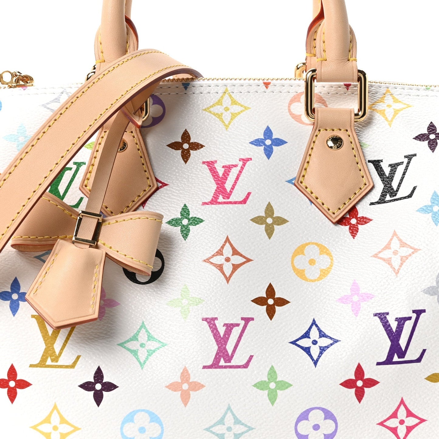 LV X TM Monogram Multicolor Speedy Bandouliere 25 White