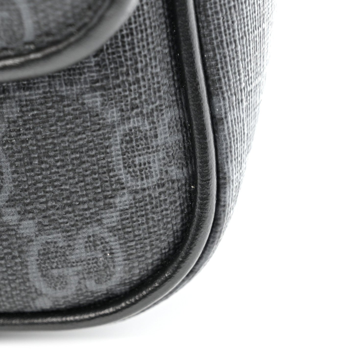 GG Supreme Monogram Textured Dollar Calfskin Retro Interlocking G Flap Messenger Bag Black