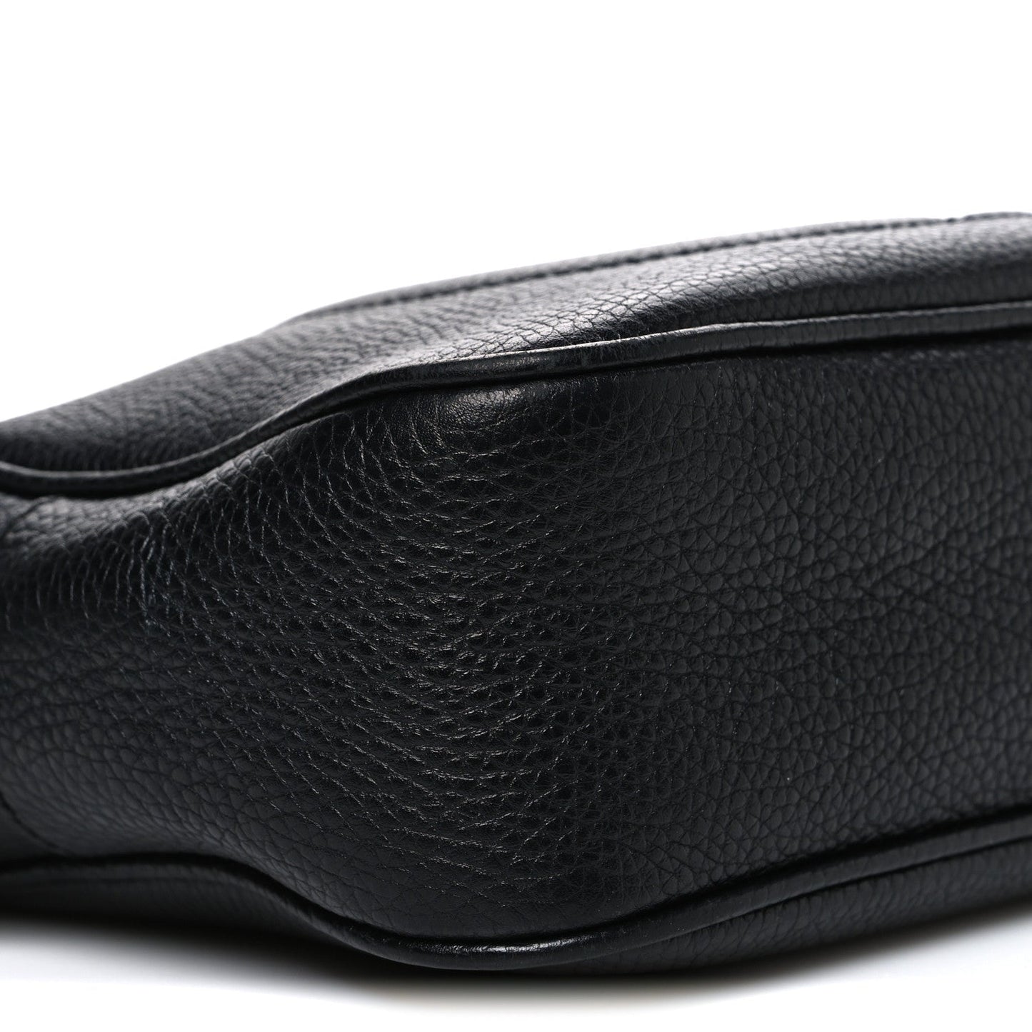 Pebbled Calfskin Small Soho Disco Bag Black