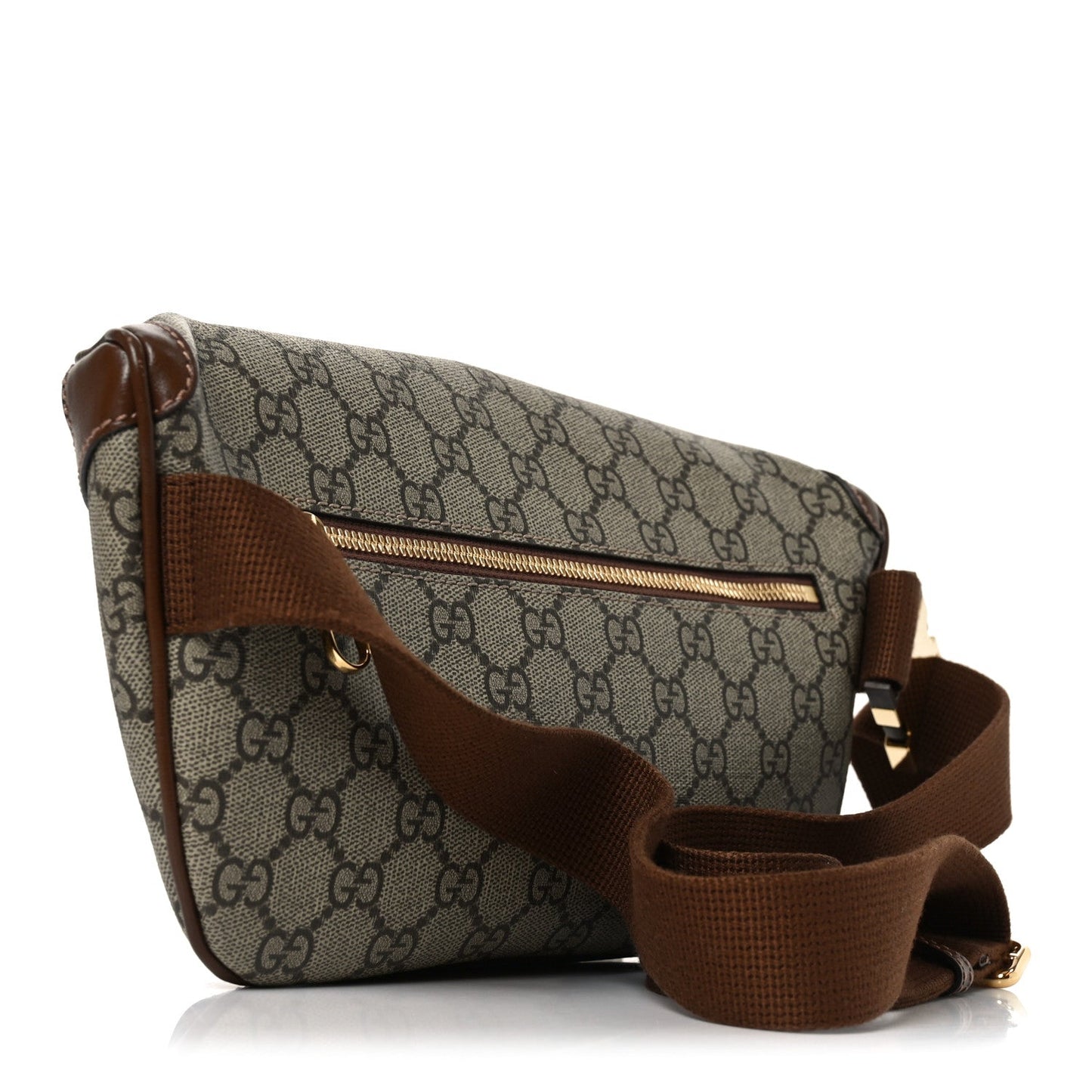 GG Supreme Monogram Textured Calfskin Retro Interlocking G Belt Bag Beige Ebony Brown Sugar