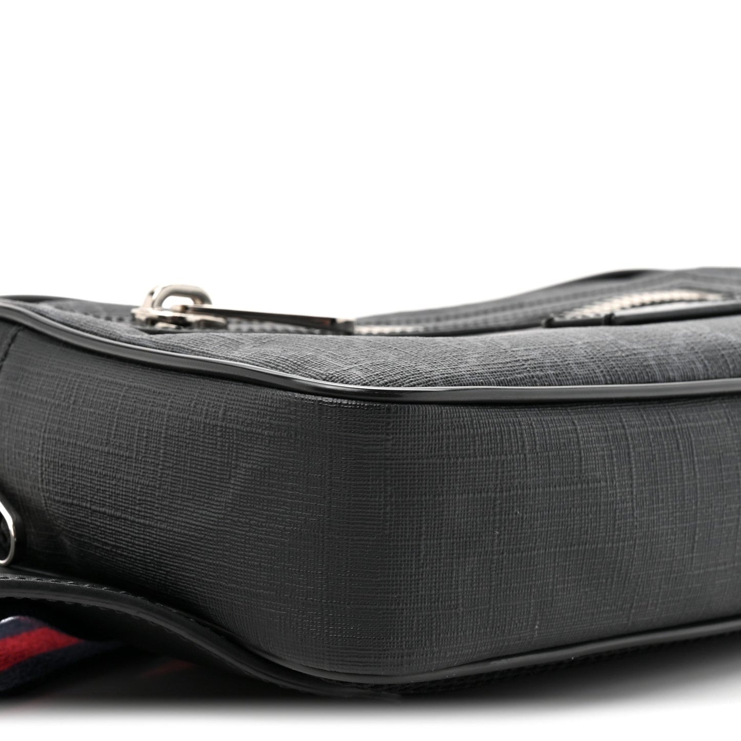 Soft GG Supreme Monogram Web Belt Bag Black Grey