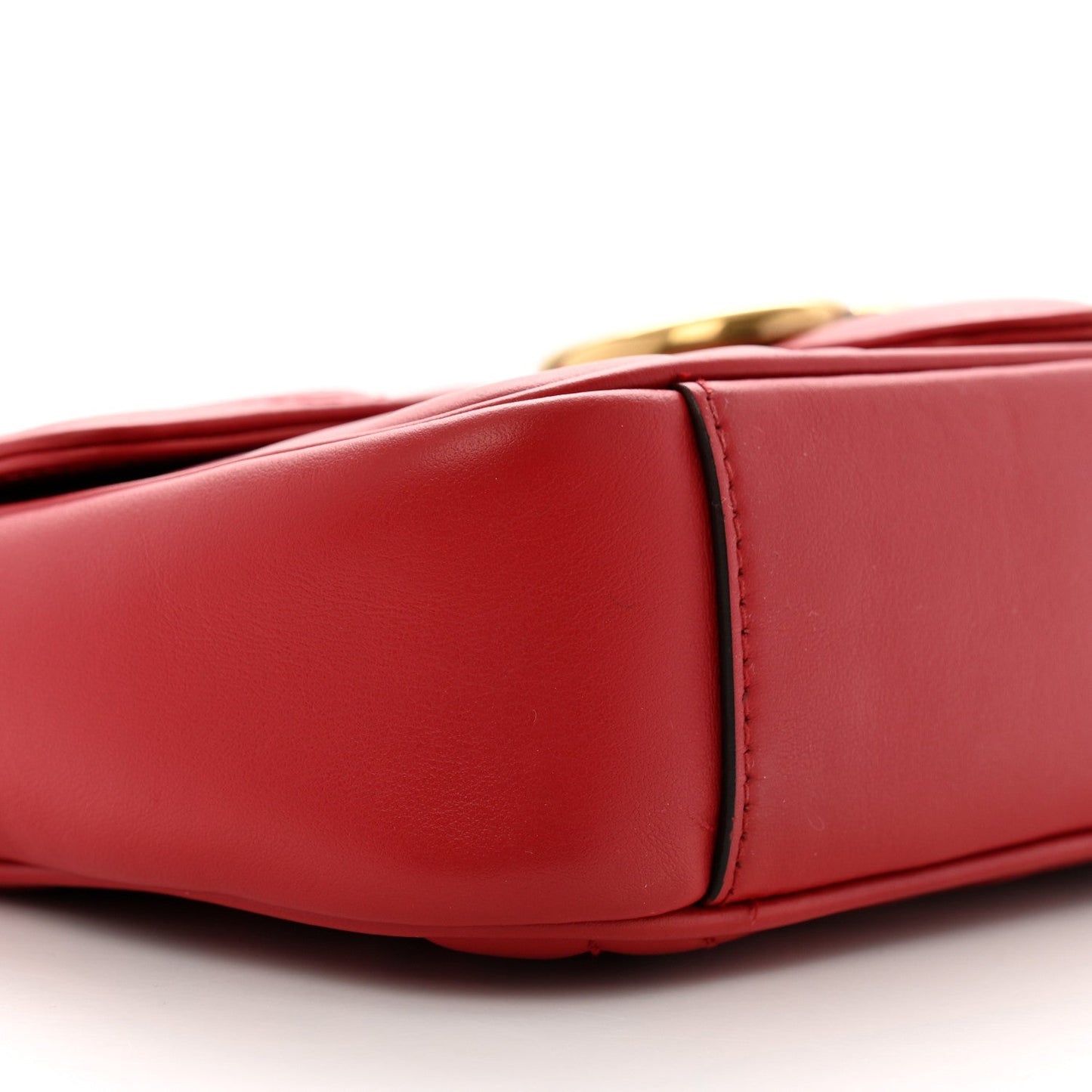 Calfskin Matelasse Mini GG Marmont Shoulder Bag Hibiscus Red