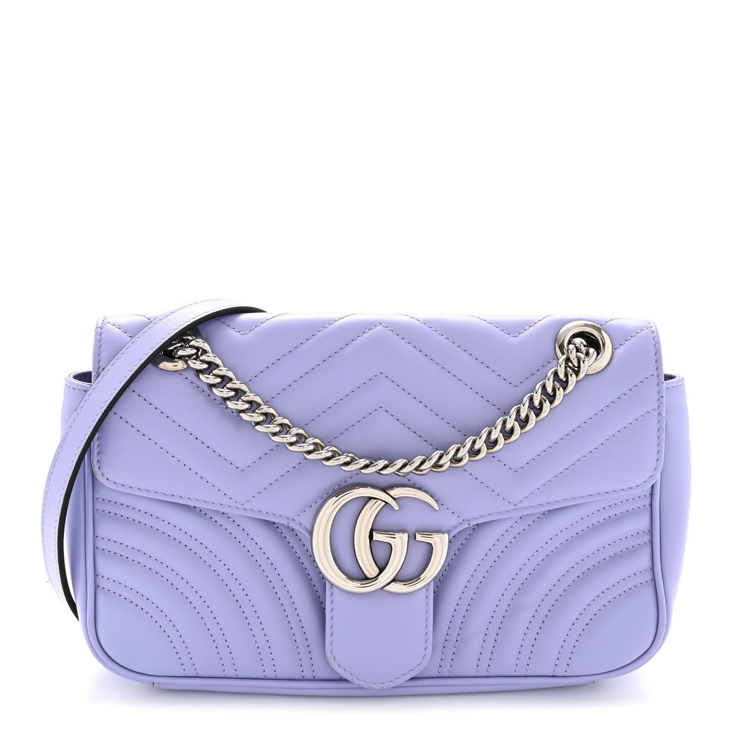 Calfskin Matelasse Small GG Marmont Shoulder Bag Lapis