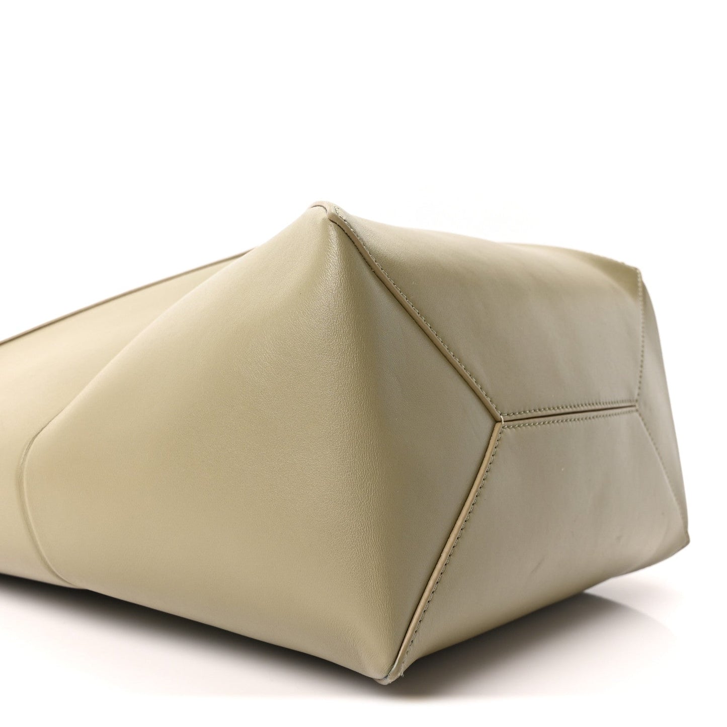Shiny Calfskin Medium Puzzle Fold Tote Dark Khaki