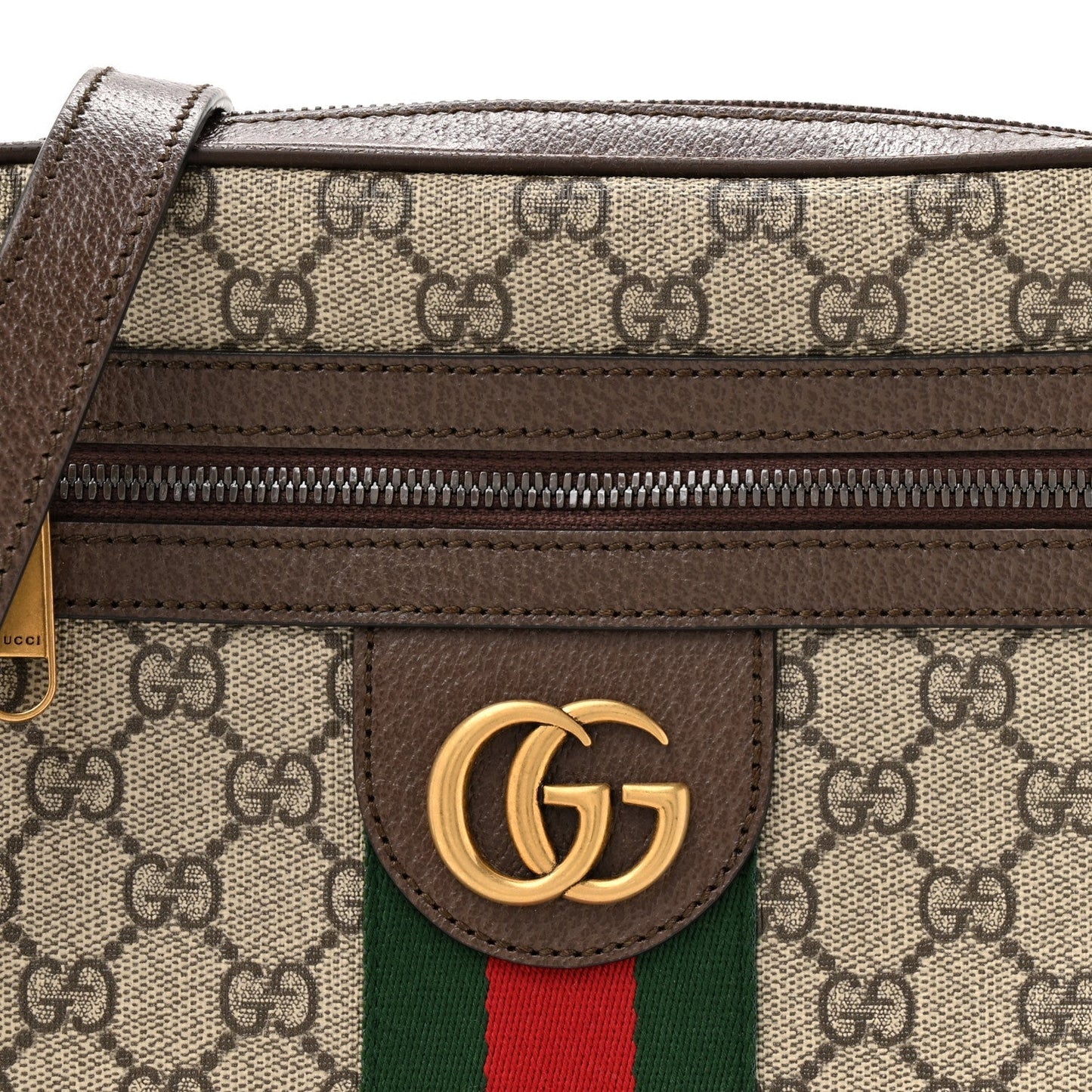 GG Supreme Monogram Web Small Ophidia Messenger Bag Brown