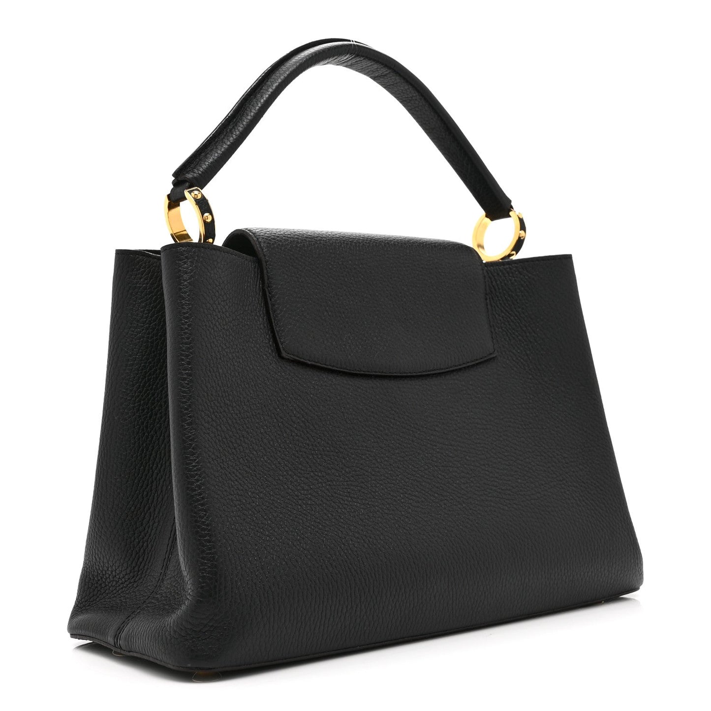 Taurillon Capucines MM Black Fuchsia