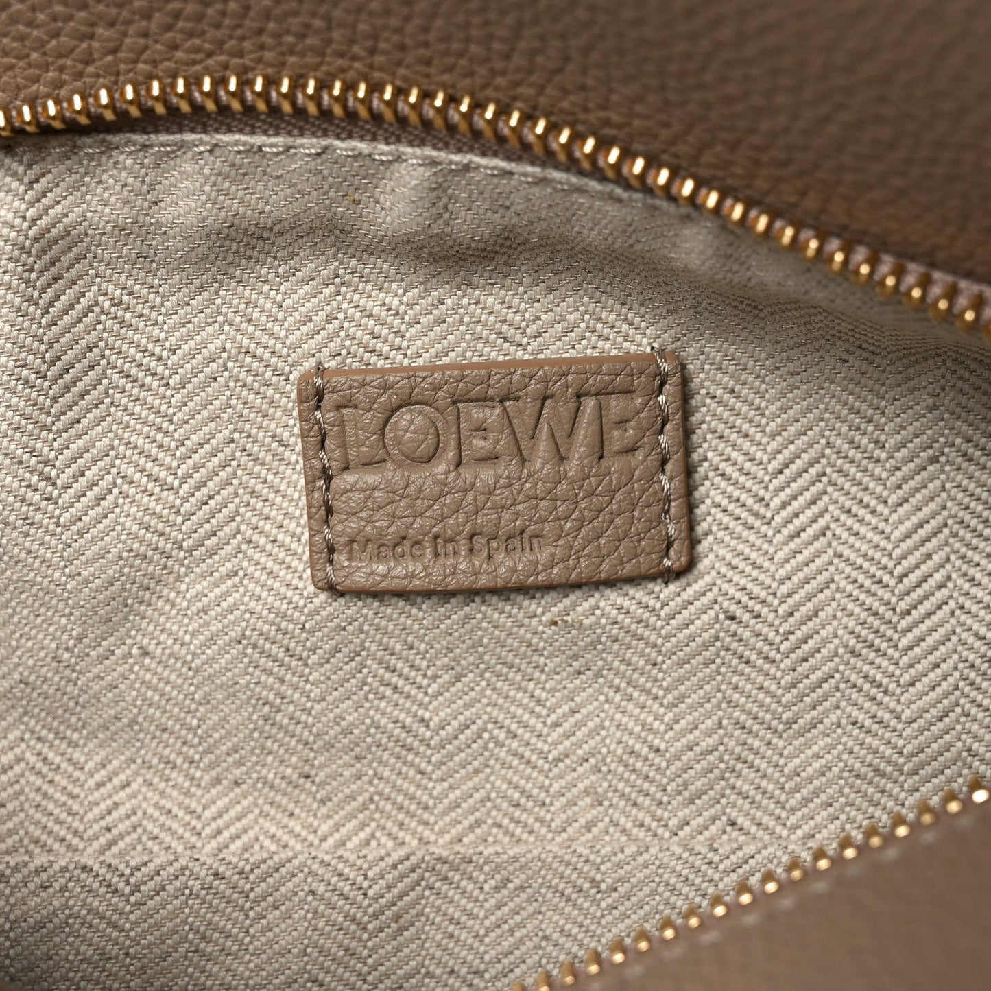Grained Calfskin Small Puzzle Edge Bag Sand
