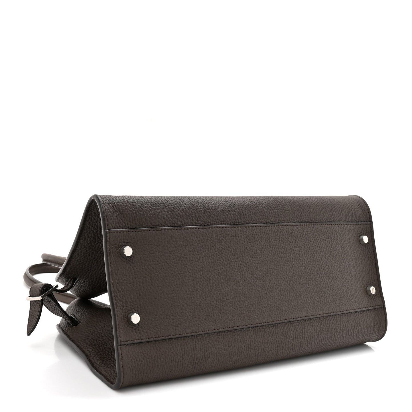 Grained Calfskin Margaux Shoulder 12 Deep Brown