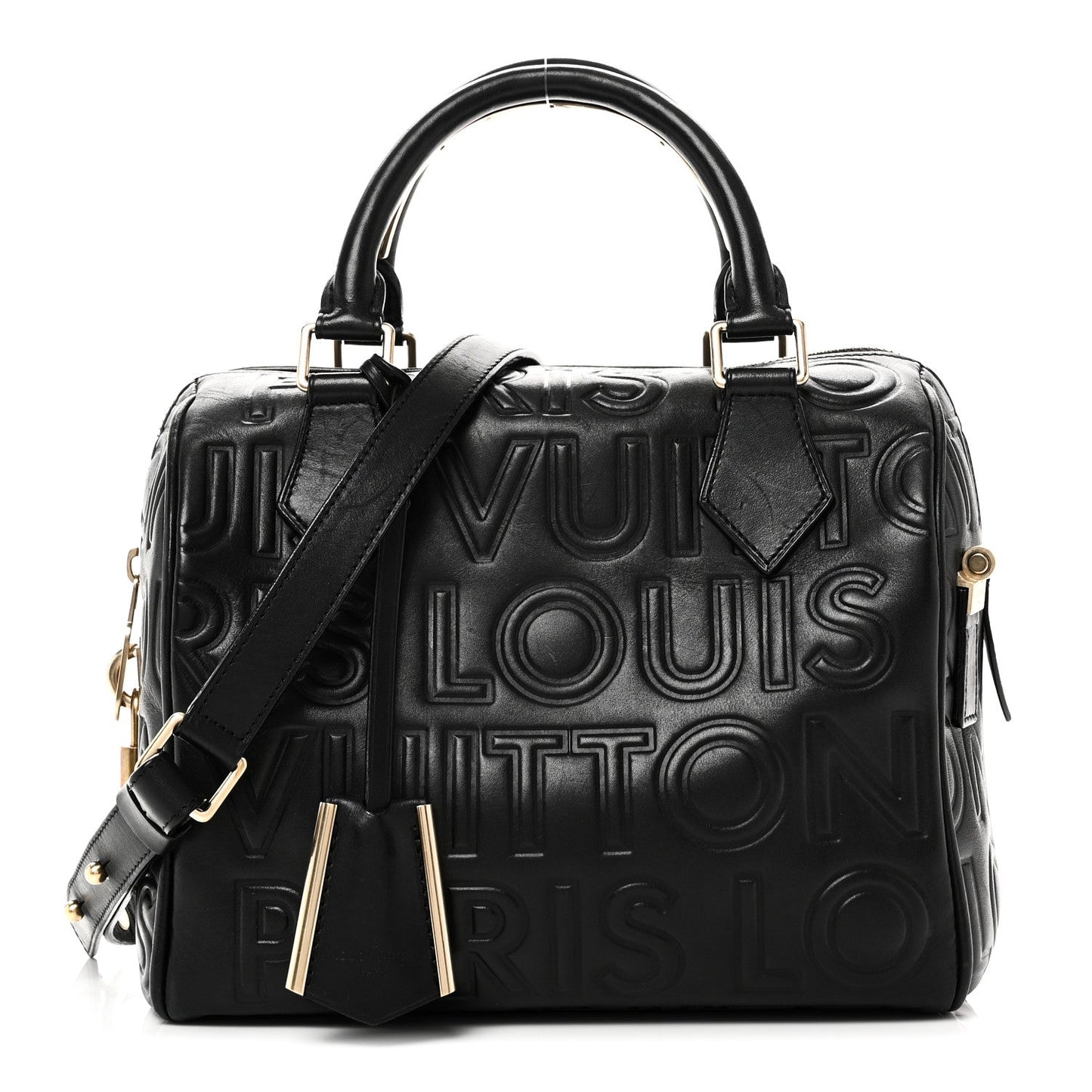 Calfskin Embossed Mini Cube Speedy Black