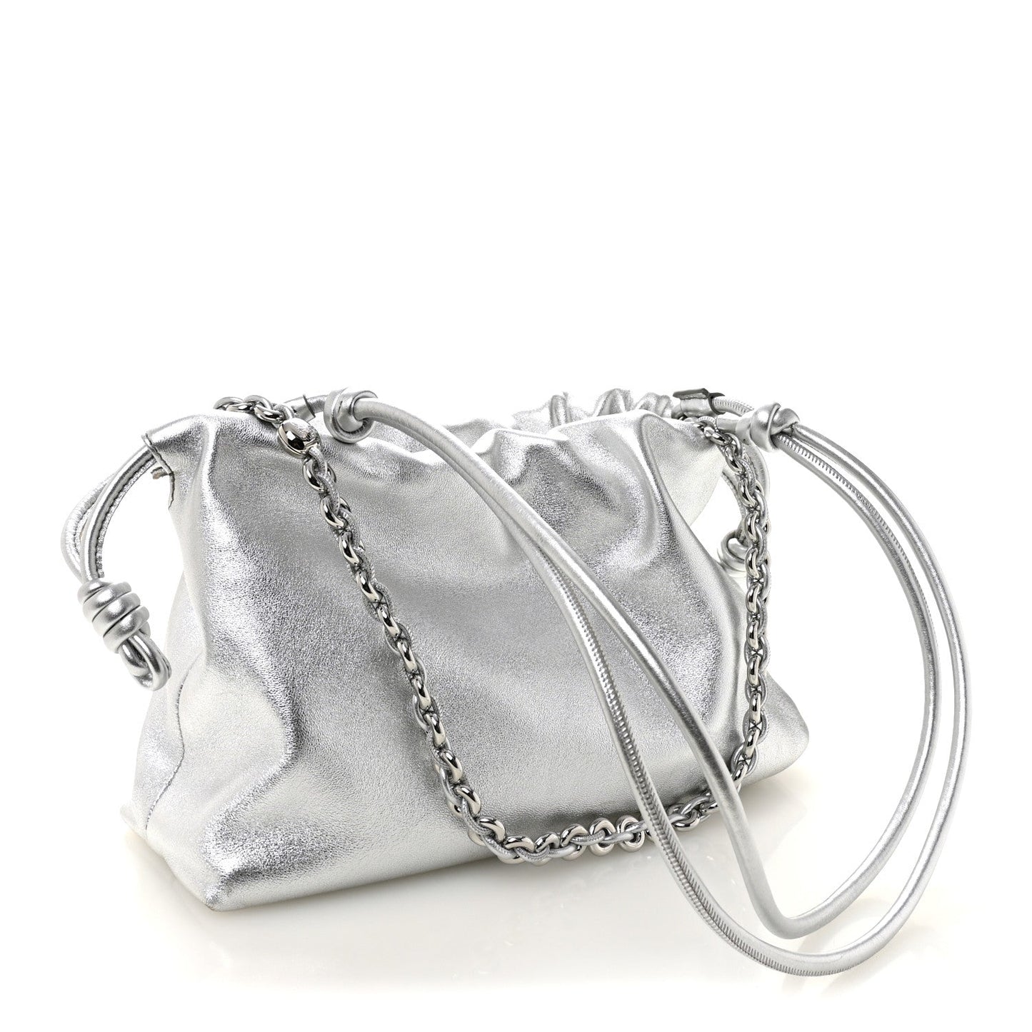 Metallic Nappa Donut Chain Flamenco Knot Silver