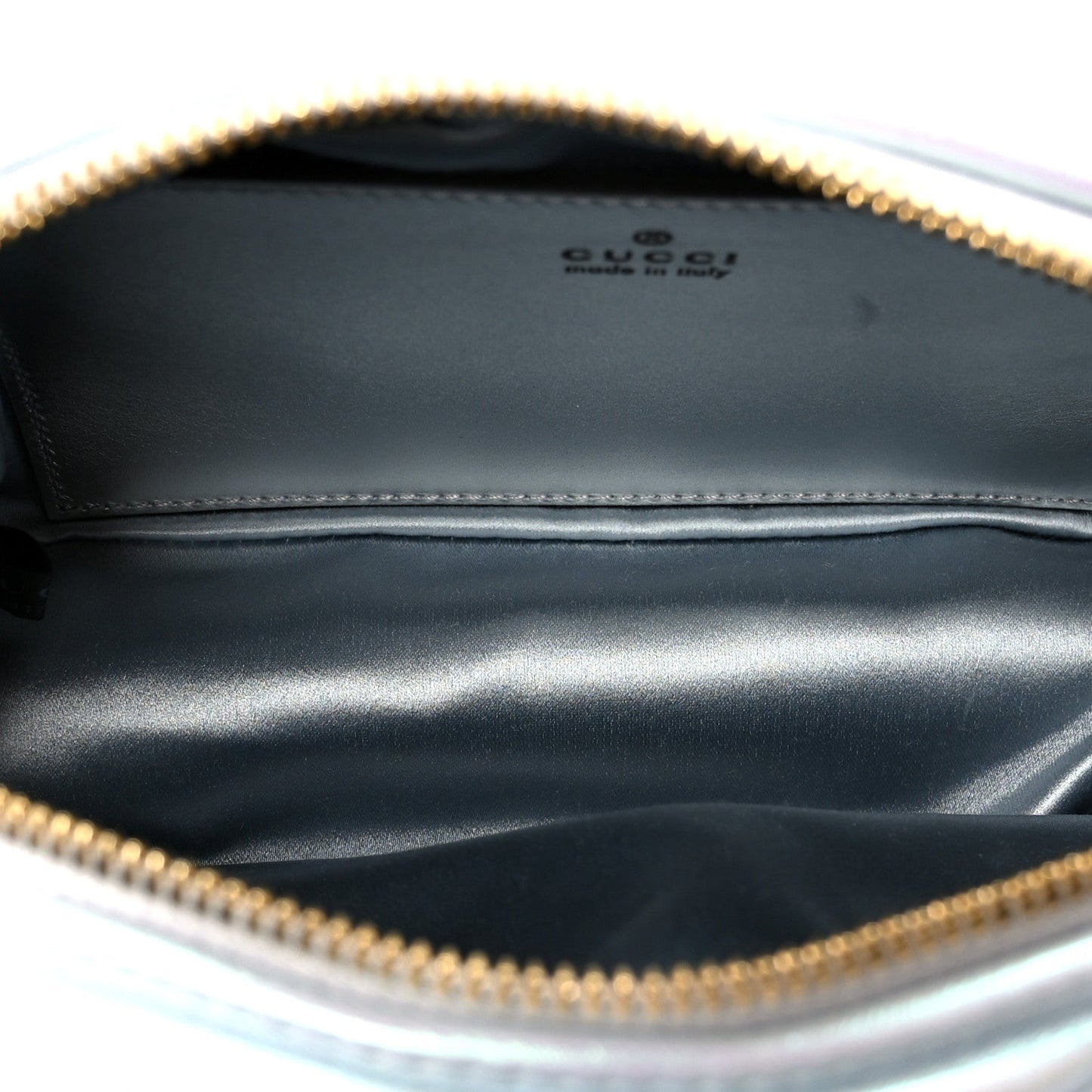 Iridescent Nappa Chevron Matelasse Small GG Marmont Chain Shoulder Bag Iridescent Salvy Green