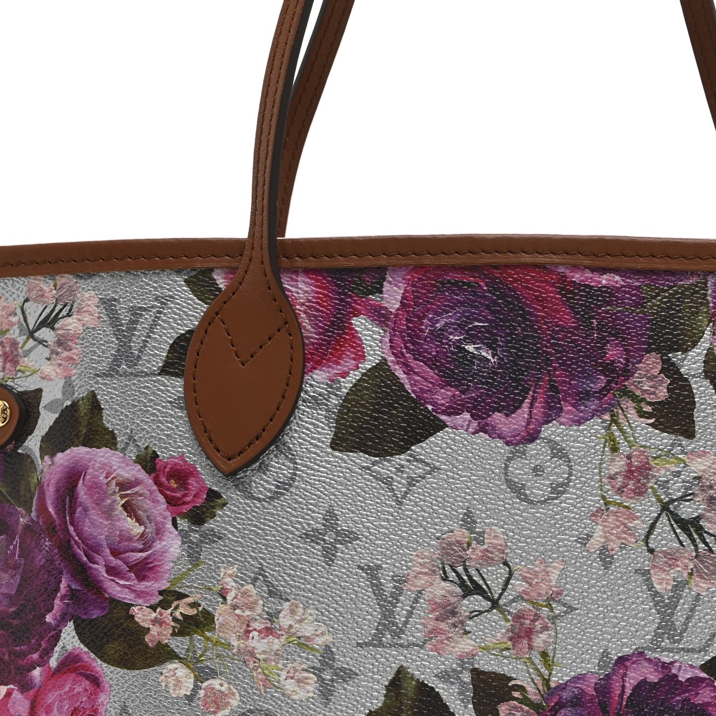 Metallic Monogram LV Garden Neverfull MM  Silver