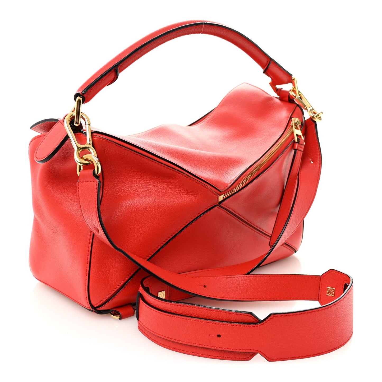 Calfskin Medium Puzzle Bag Scarlet