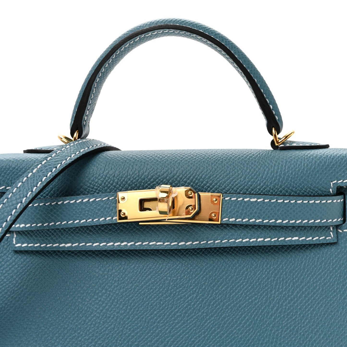 Epsom Mini Kelly Sellier 20 New Blue Jean