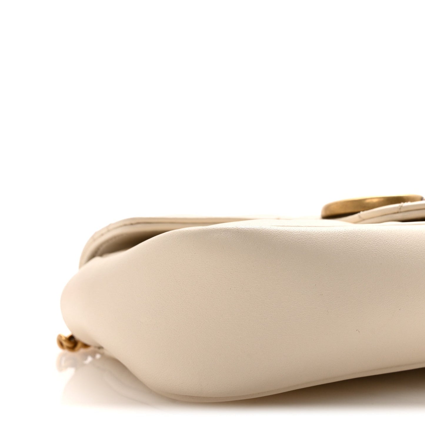 Calfskin Matelasse Super Mini GG Marmont Shoulder Bag White