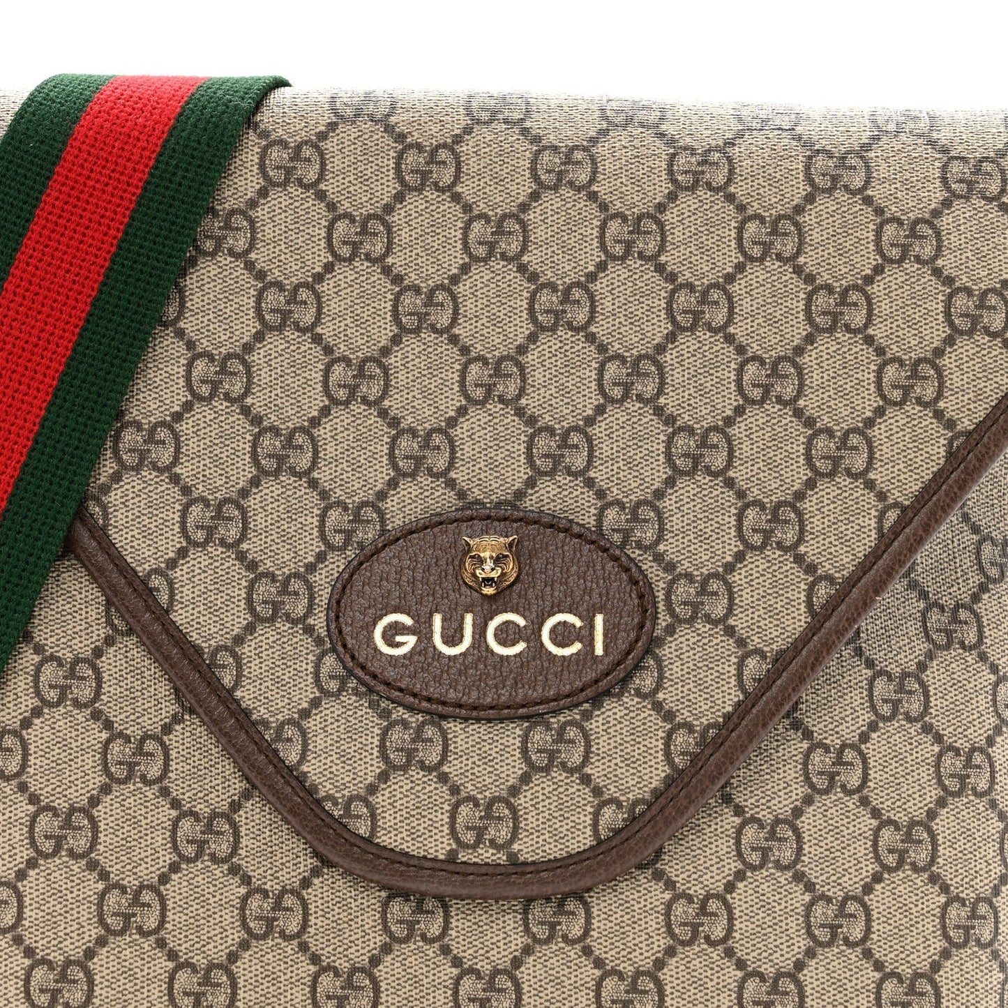 GG Supreme Monogram Web Medium Neo Vintage Flap Messenger Bag Beige New Acero