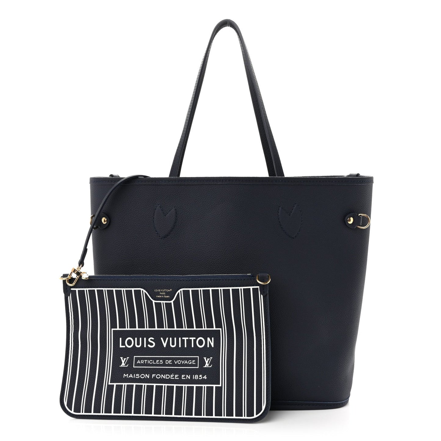 Monogram Calfskin Neo Neverfull Inside Out MM Navy