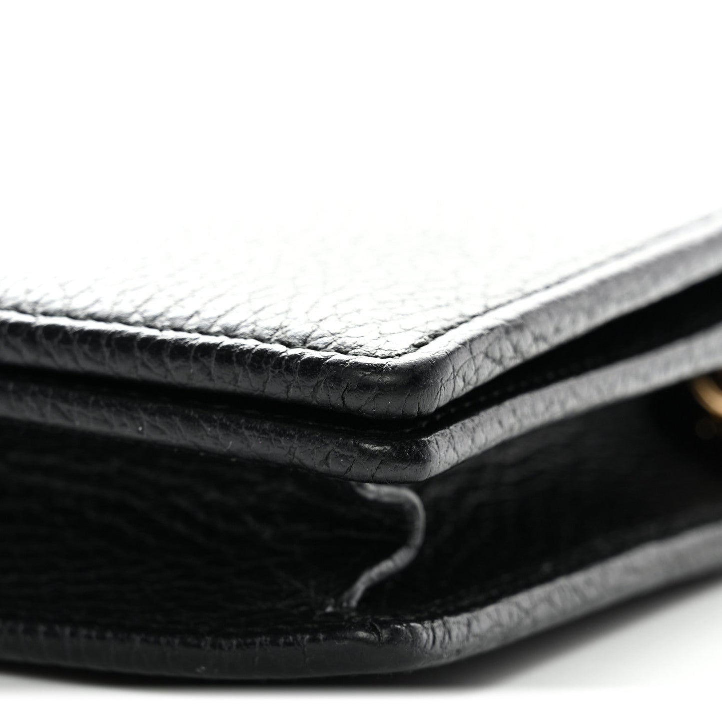 Calfskin Mini GG Marmont Chain Wallet Black