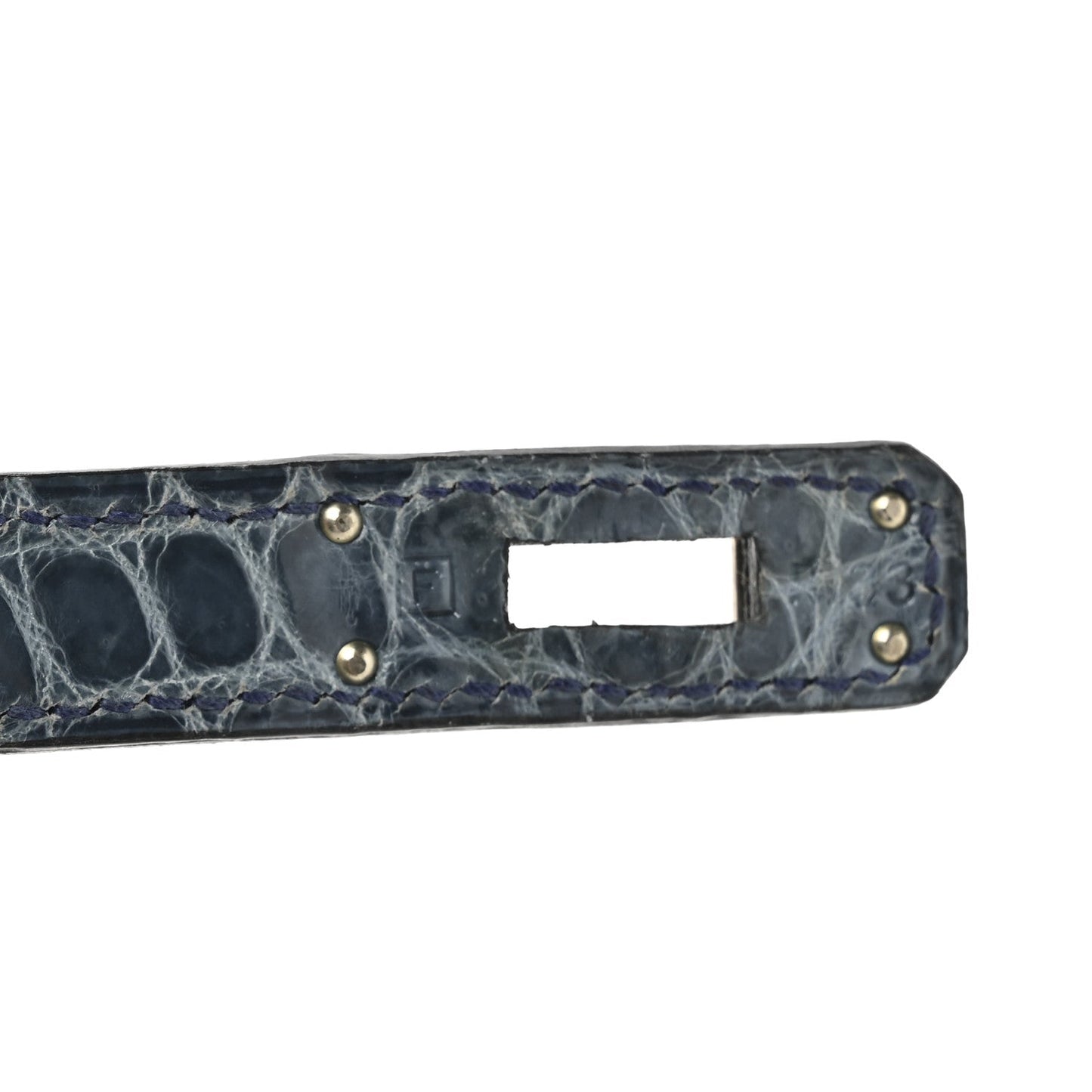 Shiny Niloticus Crocodile Kelly Elan Pochette Bleu Tempete
