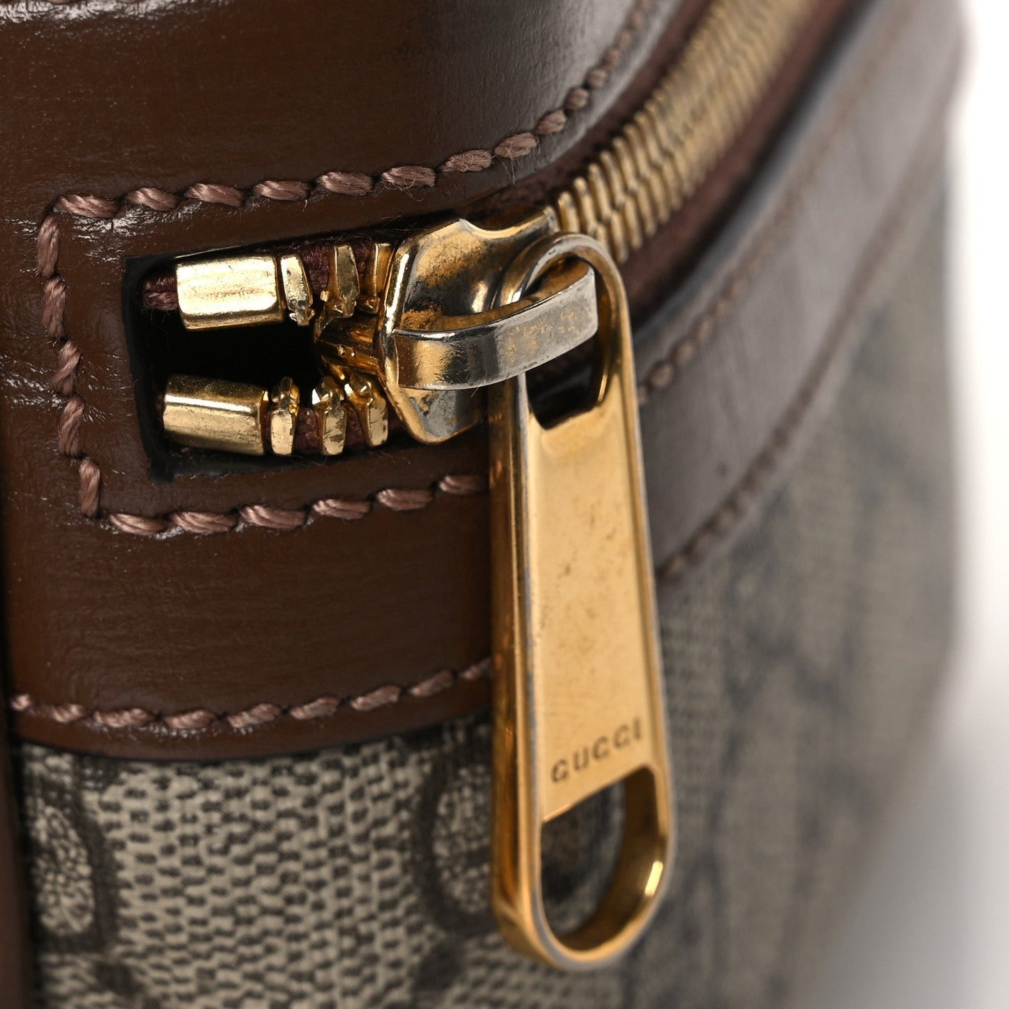 GG Supreme Monogram Azalea Calfskin Retro Interlocking G Multi-Function Bag Beige Ebony Brown Sugar
