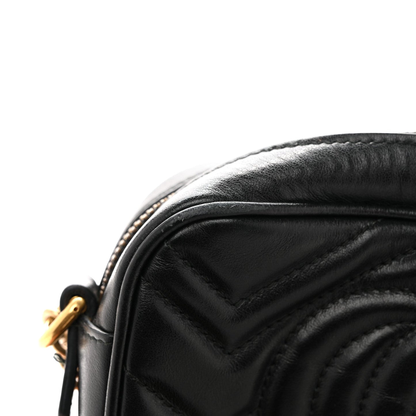 Calfskin Matelasse Mini GG Marmont Chain Shoulder Bag Black