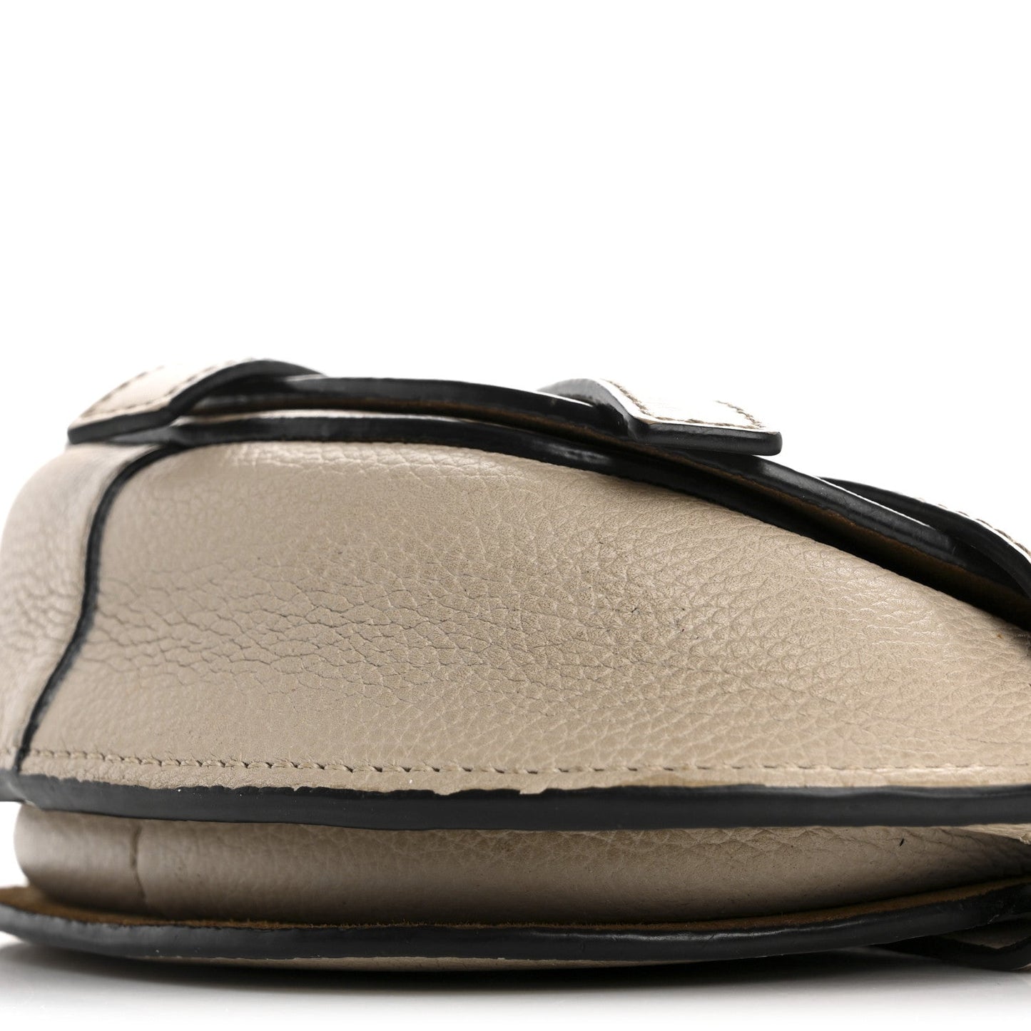 Grained Calfskin Mini Gate Crossbody Bag Light Oat