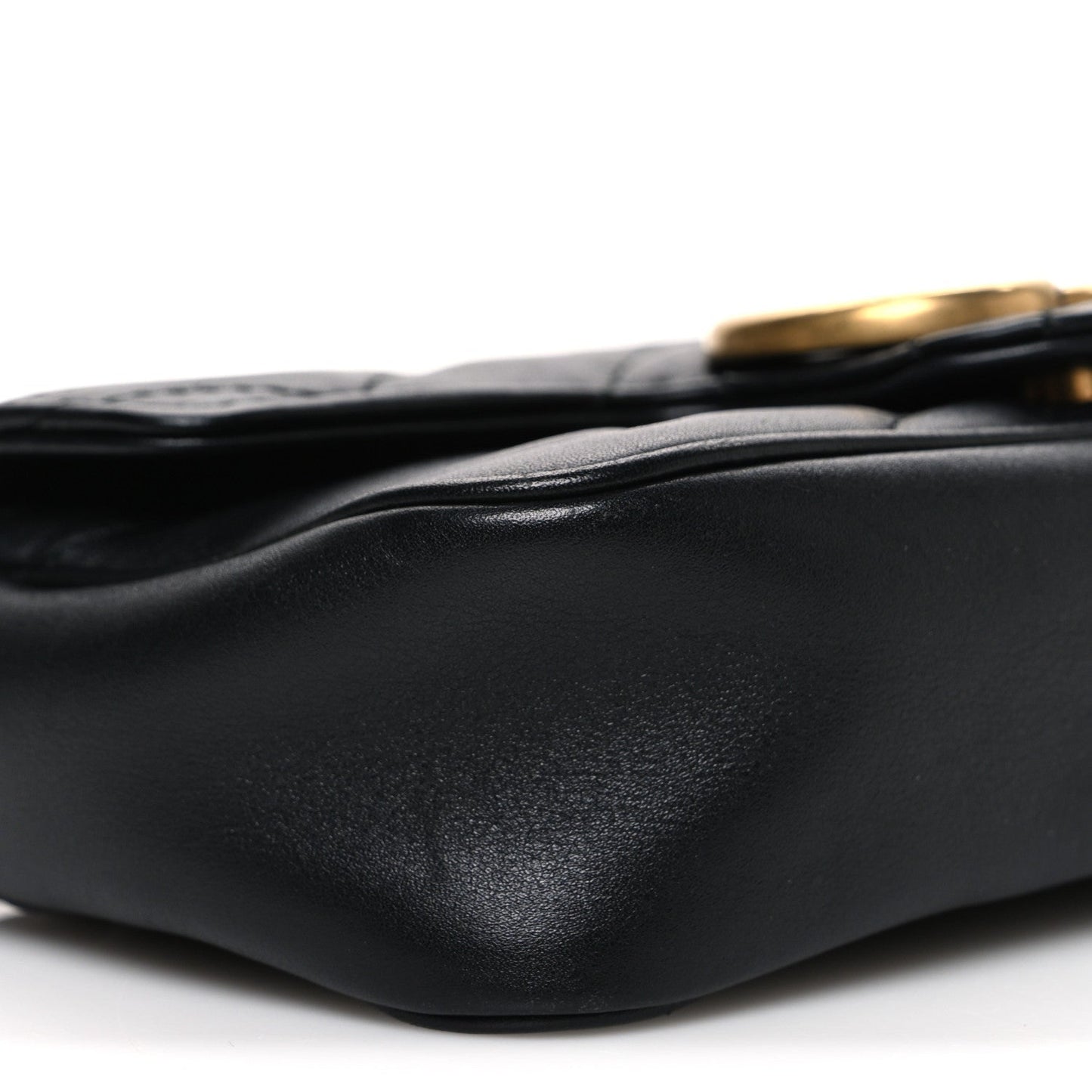 Calfskin Matelasse Super Mini GG Marmont Shoulder Bag Black