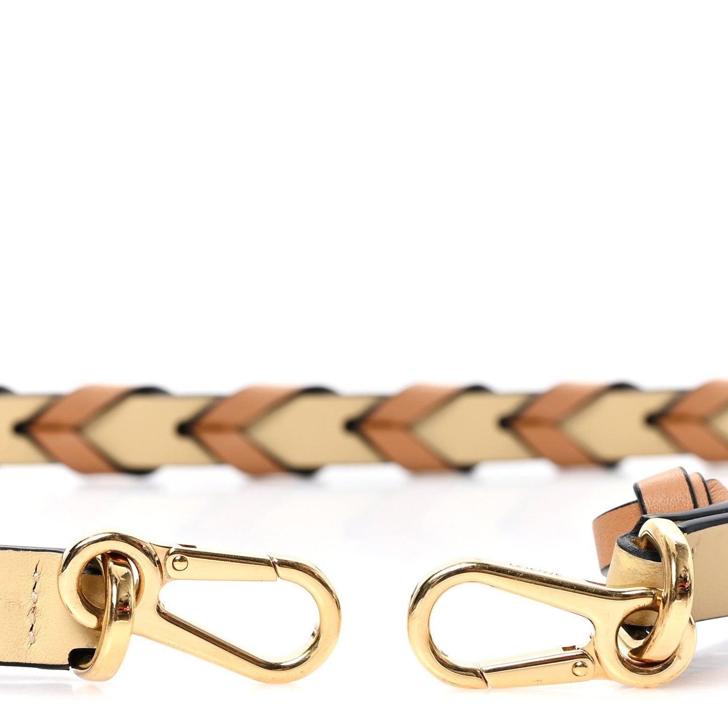 Calfskin Braided Thin Strap Dark Butter