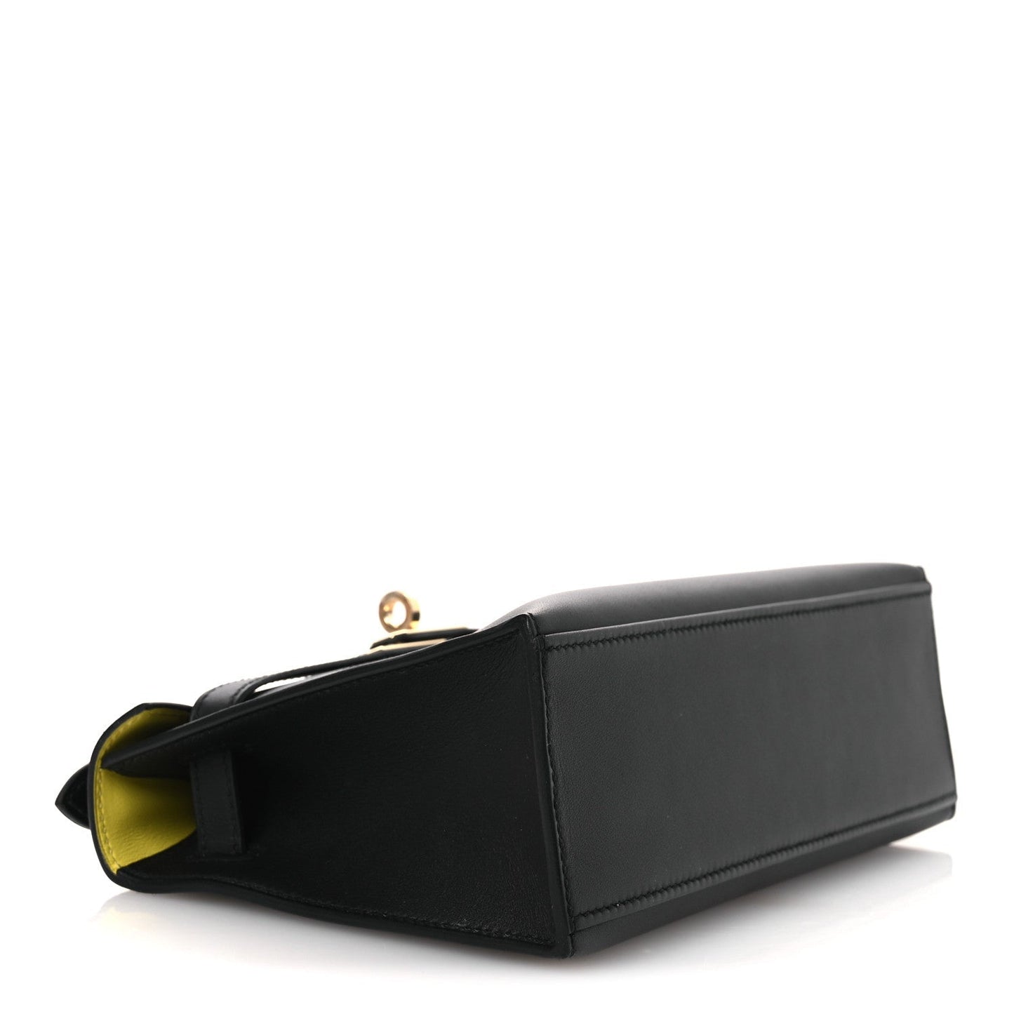 Swift Horseshoe Kelly Pochette Clutch Black Lime