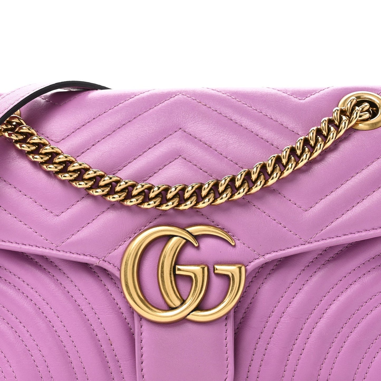 Calfskin Matelasse Small GG Marmont Shoulder Bag Candy Mousse