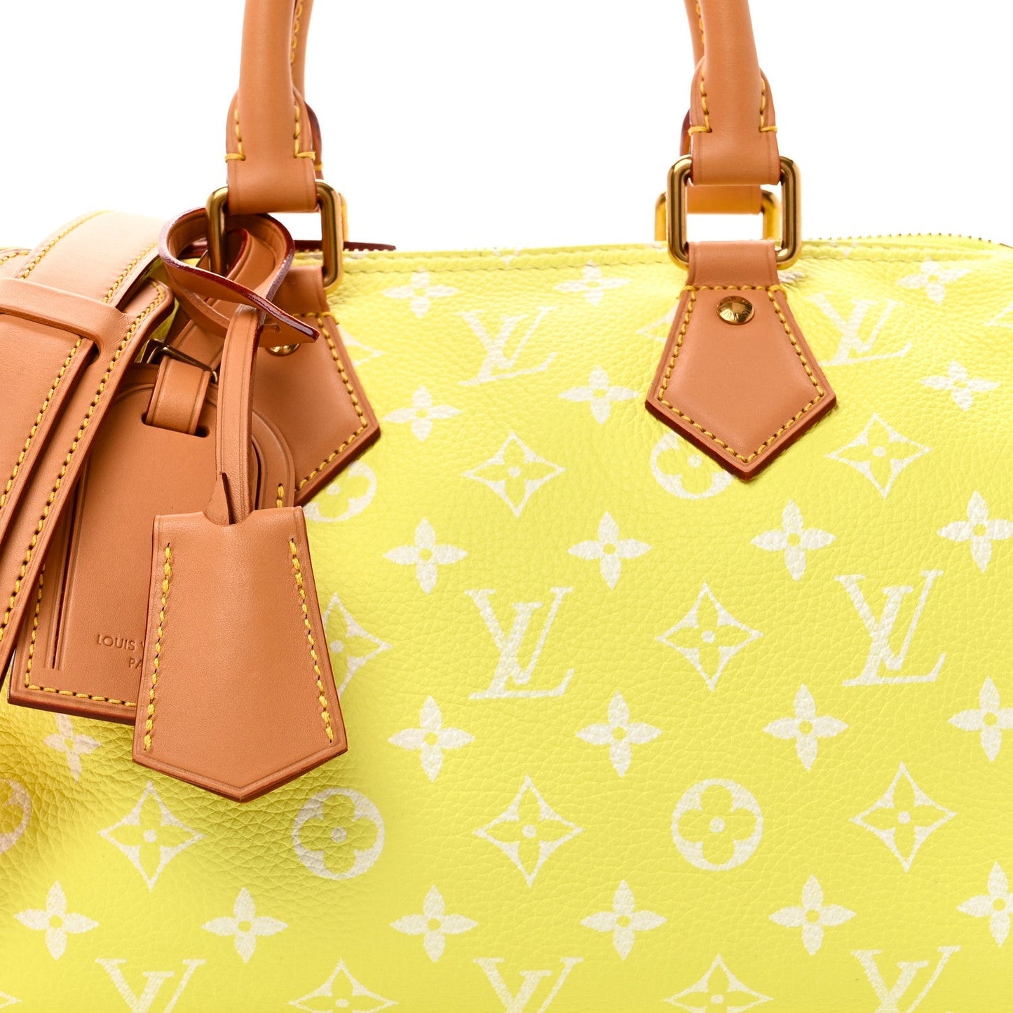 Calfskin Monogram Speedy P9 Bandouliere 25 Lemonade Yellow