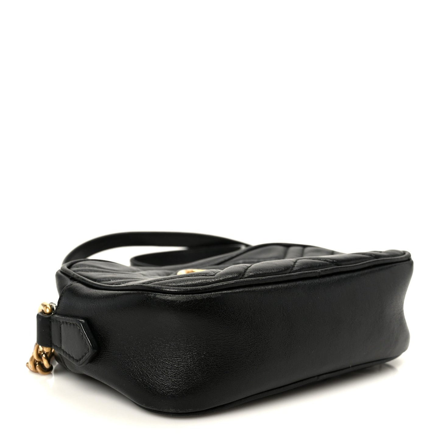 Calfskin Matelasse Mini GG Marmont Chain Shoulder Bag Black