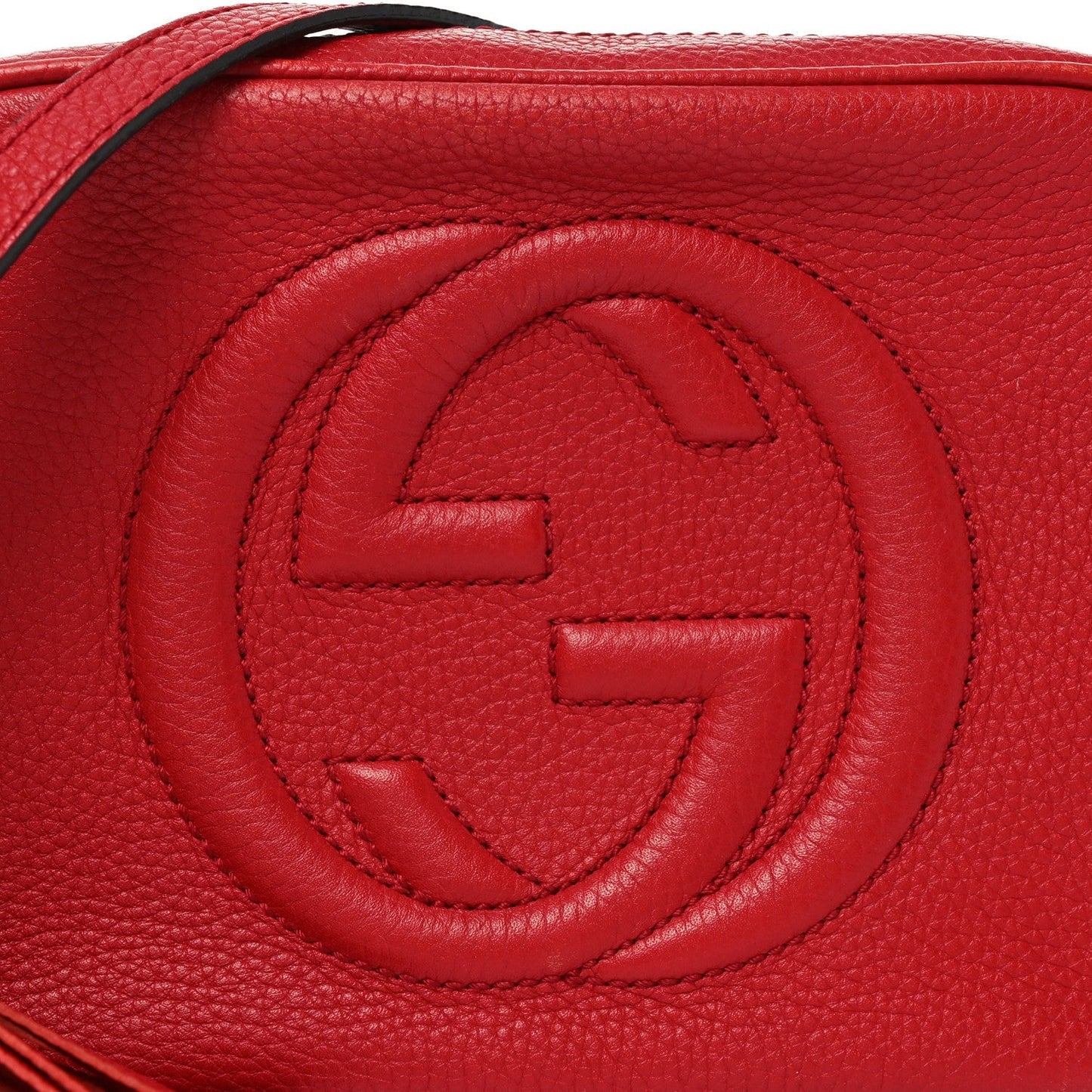 Pebbled Calfskin Small Soho Disco Bag Vibrant Red