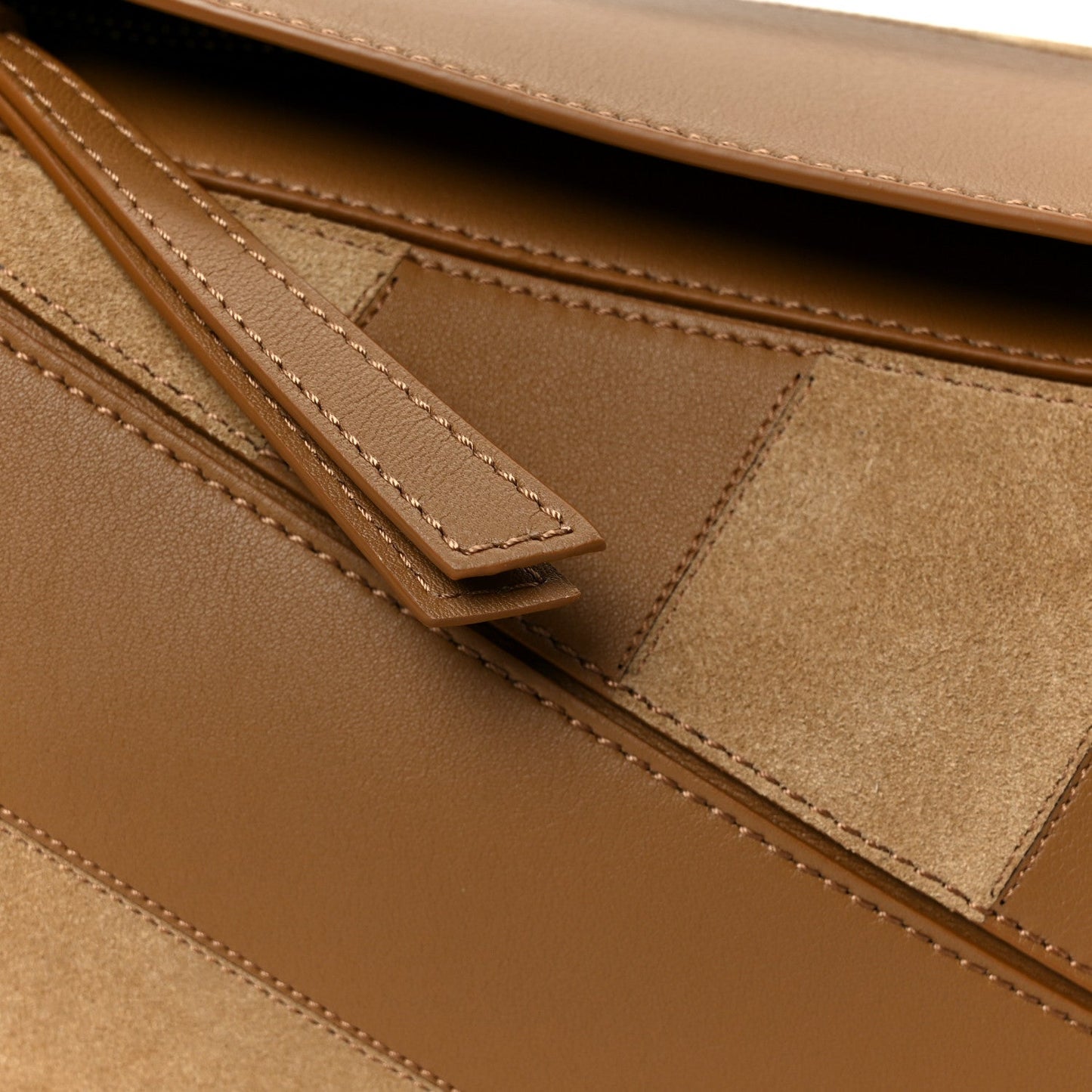 Calfskin Suede Small Puzzle Bag Oak