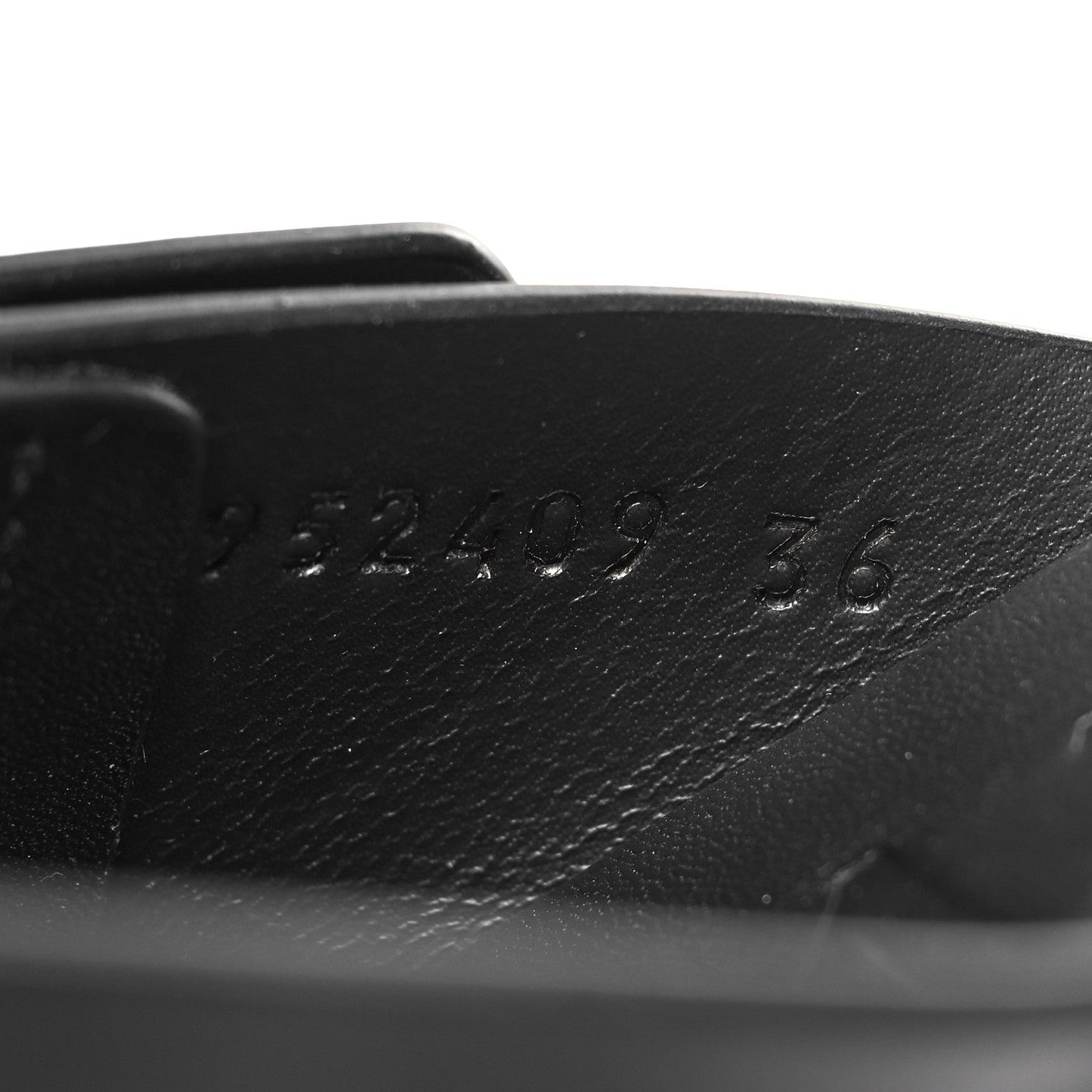 Calfskin Petal Belt Flat Sandal 36 Black